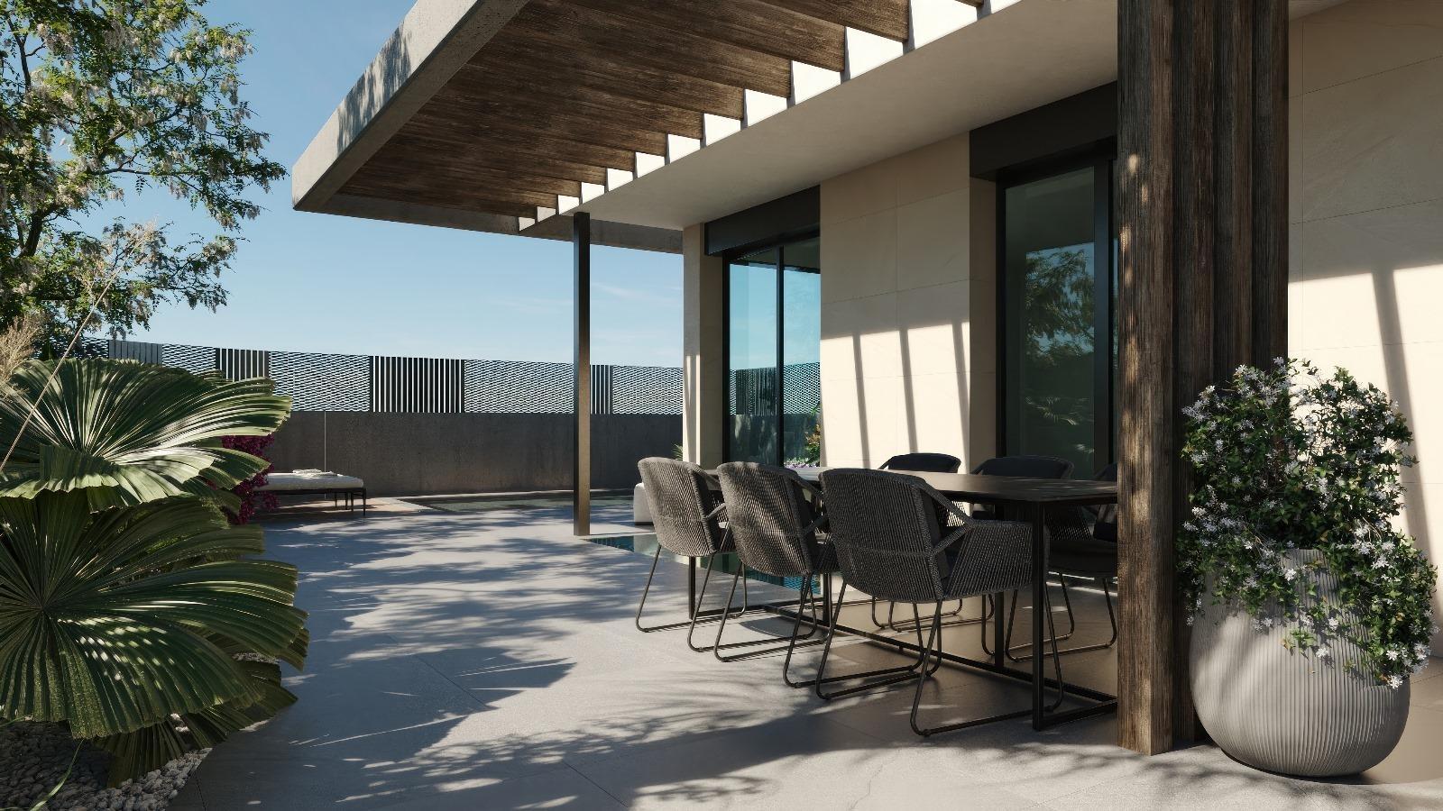 Villa obra nueva con piscina en Los Alcázares — 3 dorm.