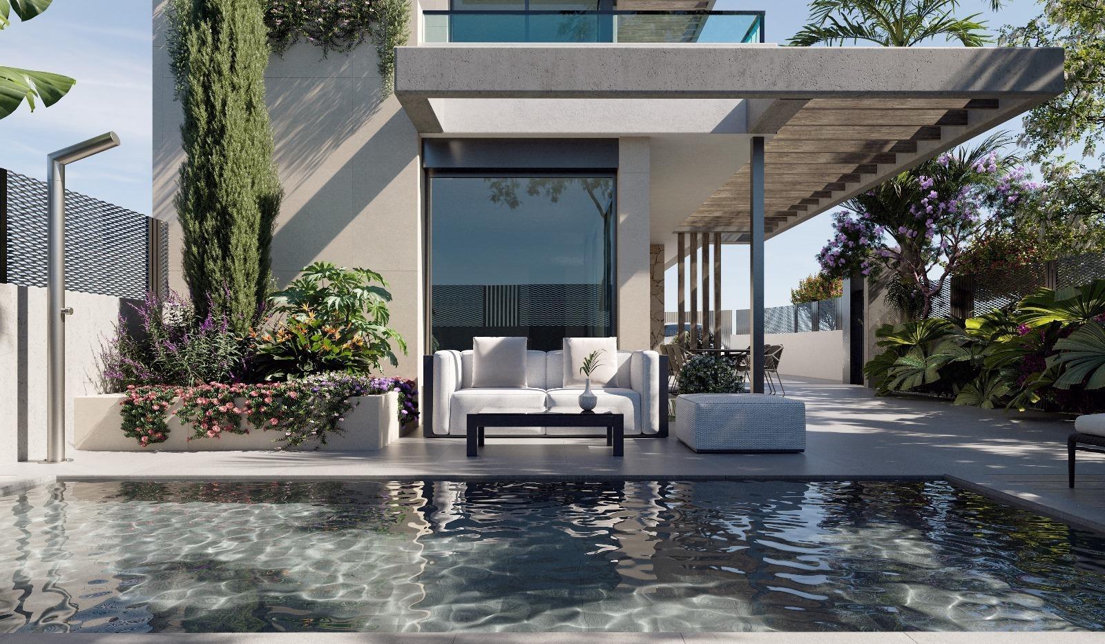 Villa obra nueva con piscina en Los Alcázares — 3 dorm.