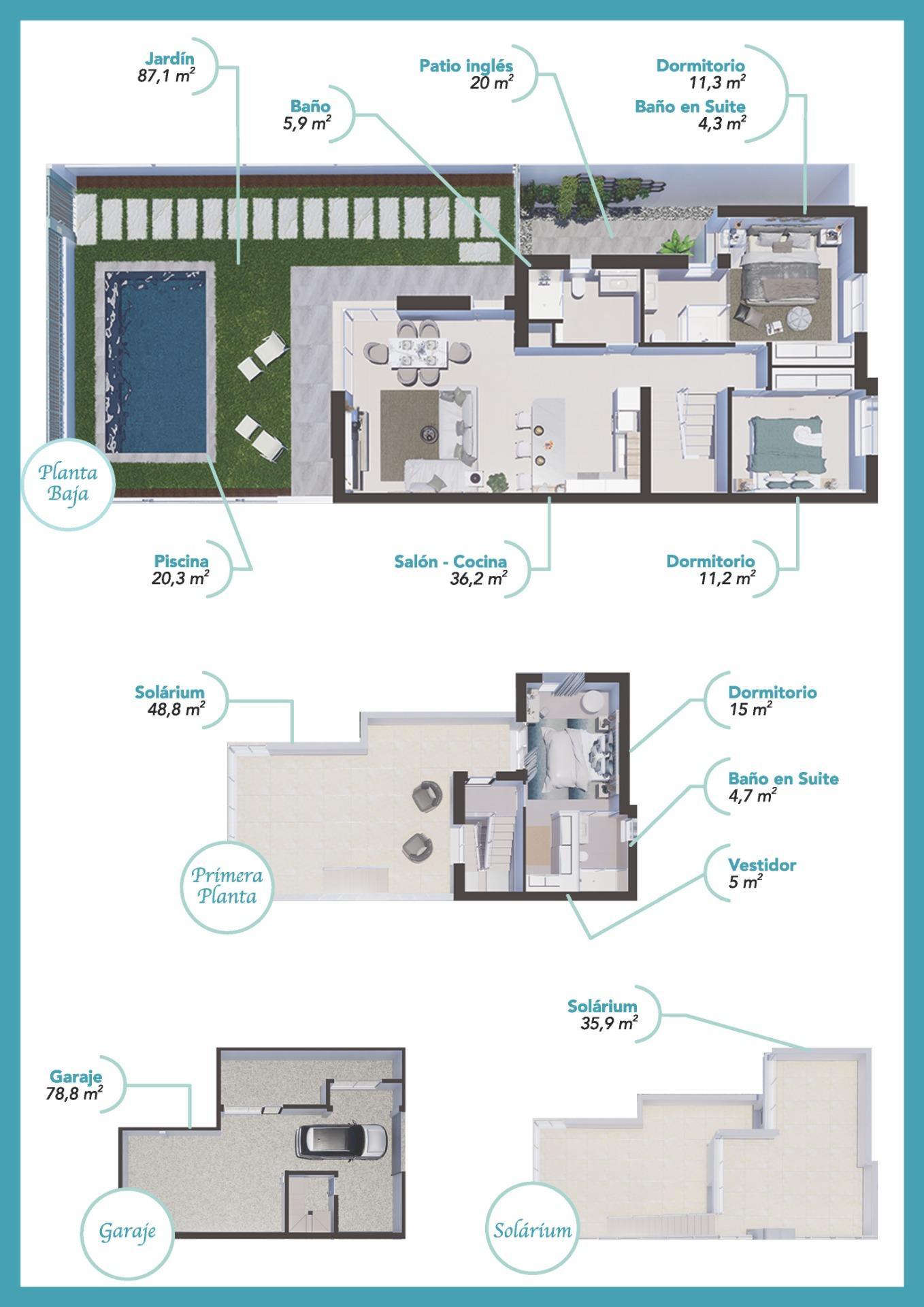 Villa Obra Nueva con Piscina Privada en Los Alcázares — 3 Dorm.