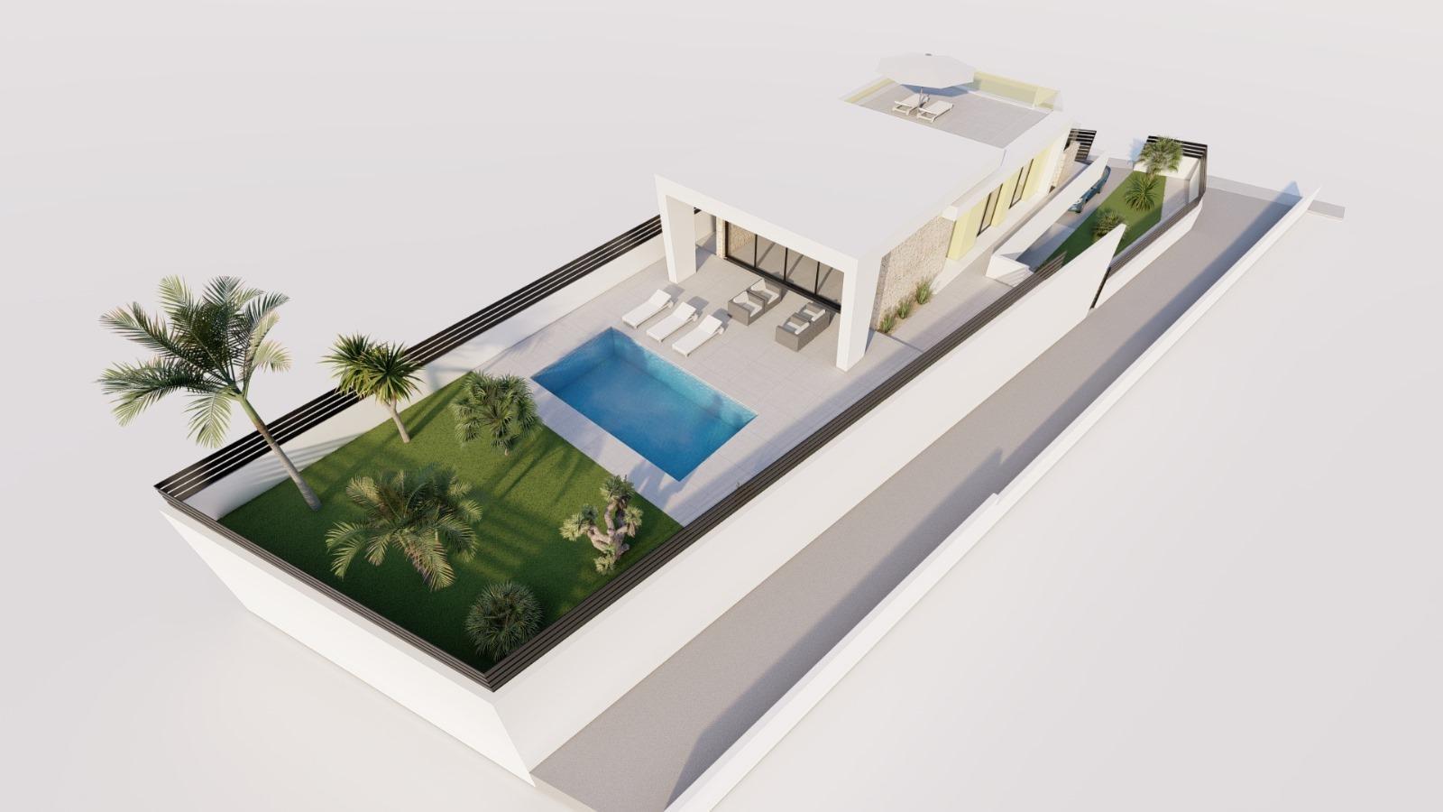 Villa Obra Nueva con Piscina Privada en Los Balcones, Torrevieja — 3 Dorm.