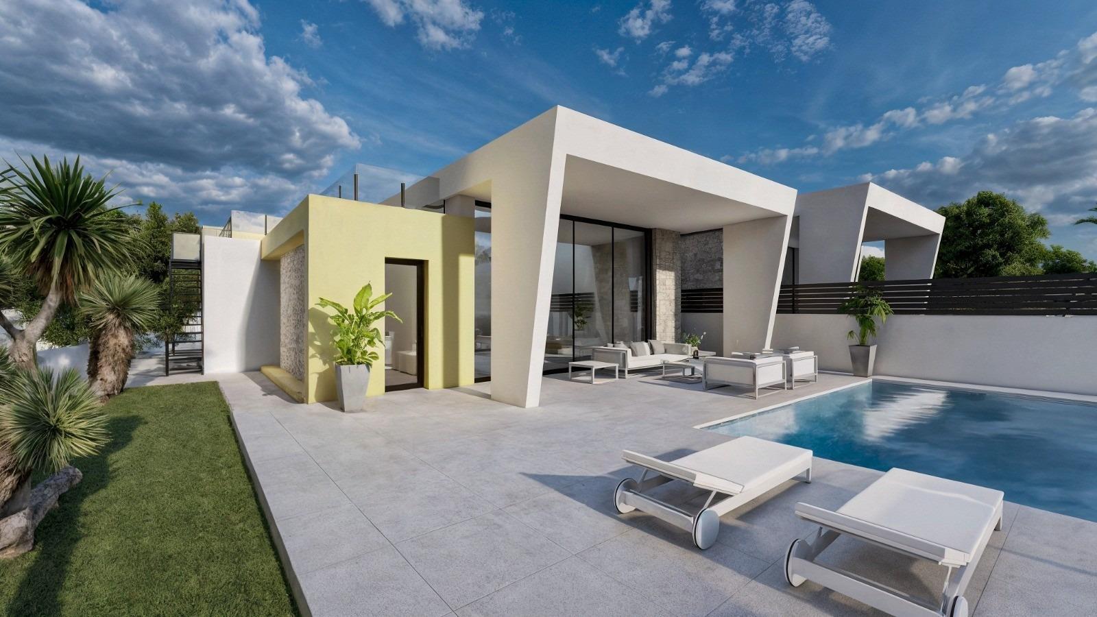 Villa Obra Nueva con Piscina Privada en Los Balcones, Torrevieja — 3 Dorm.