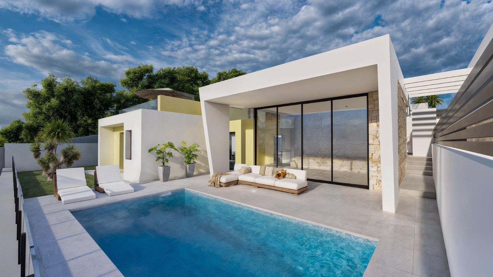 Villa Obra Nueva con Piscina Privada en Los Balcones, Torrevieja — 3 Dorm.