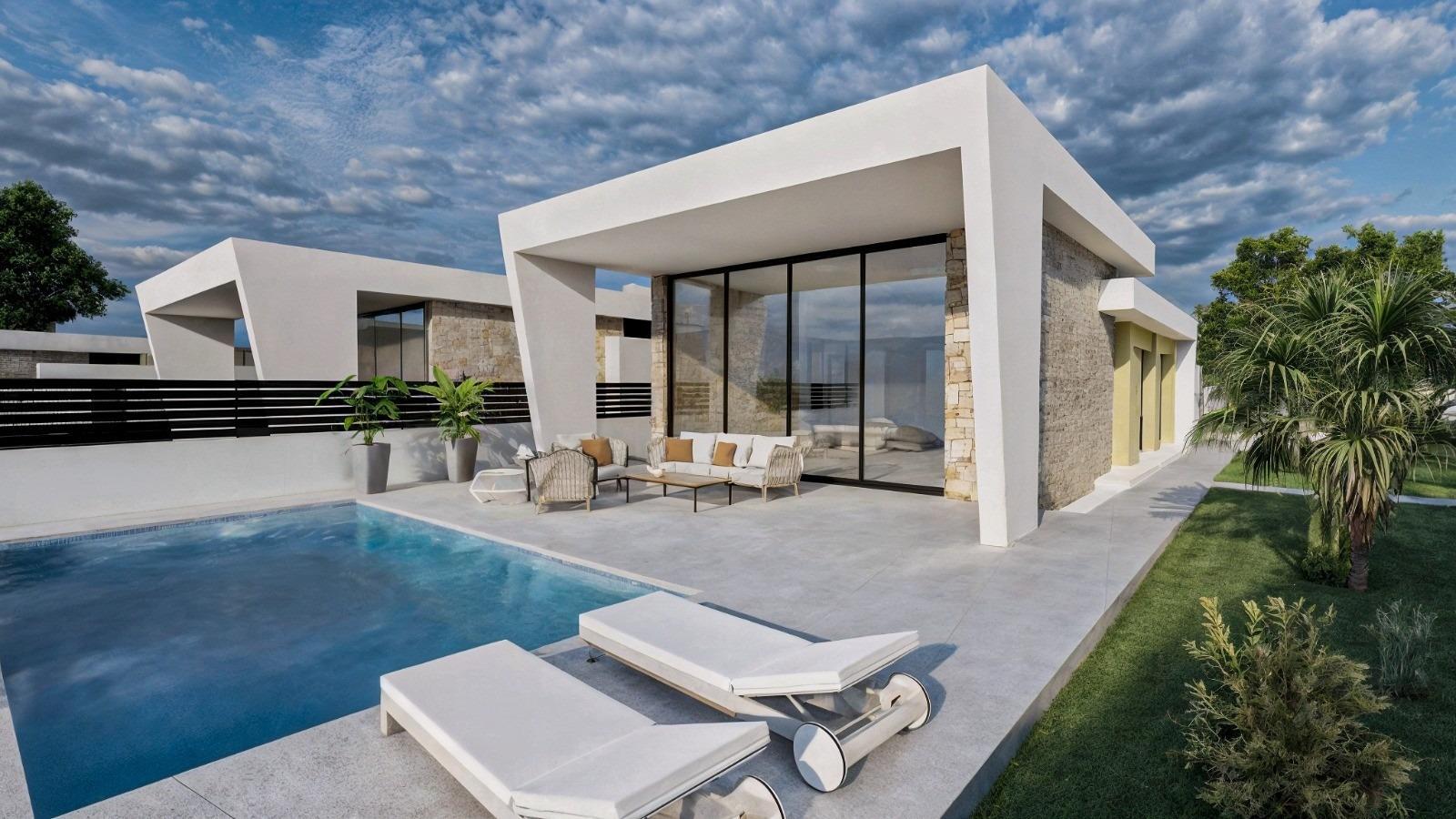 Villa Obra Nueva con Piscina Privada en Los Balcones, Torrevieja — 3 Dorm.