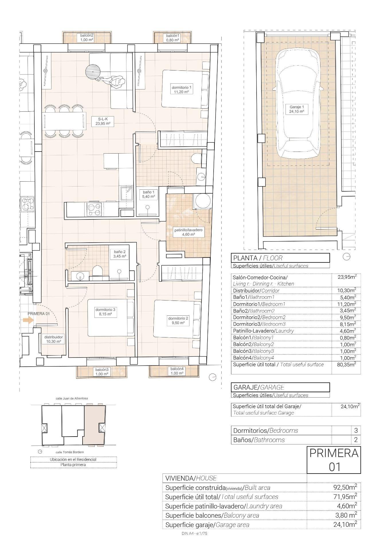 Obra Nueva 3 Dorm. en Hondón de las Nieves: Vistas a Viñedos, Garaje