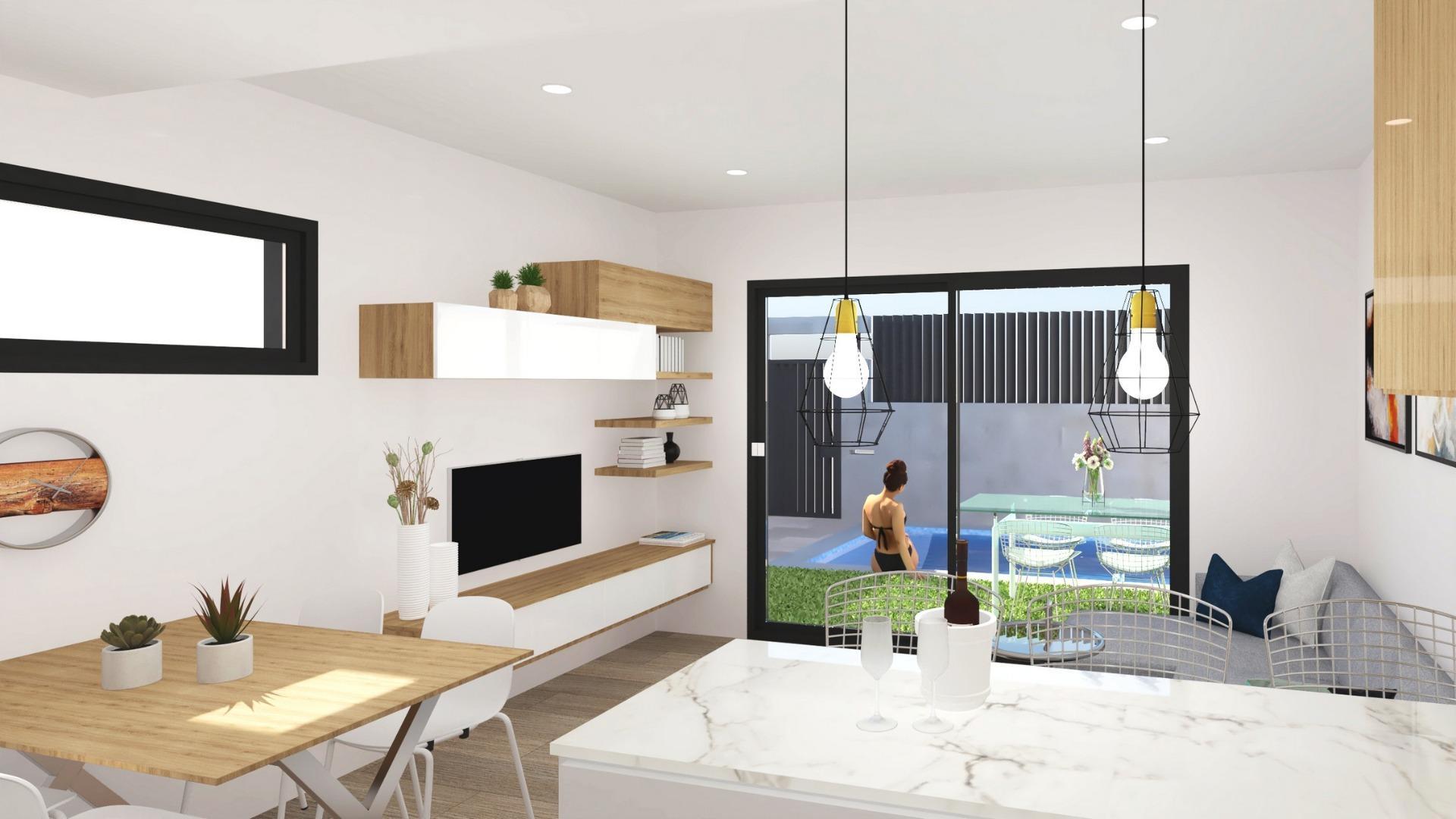 Villa obra nueva con piscina en San Javier — 3 dorm, 54m² parcela