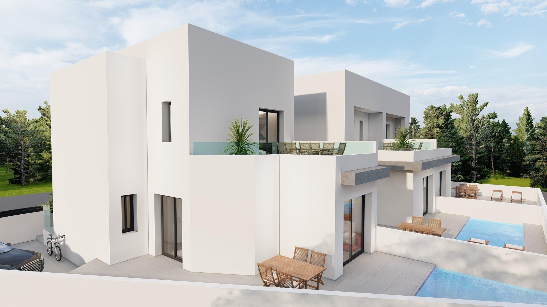 Villa obra nueva en Daya Nueva con piscina privada — 3 dorm.