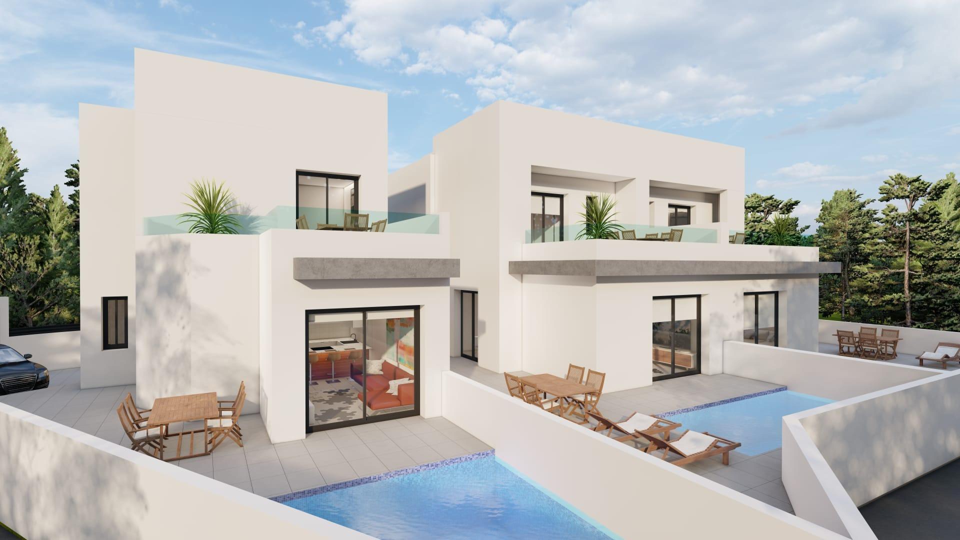 Villa obra nueva en Daya Nueva con piscina privada — 3 dorm.