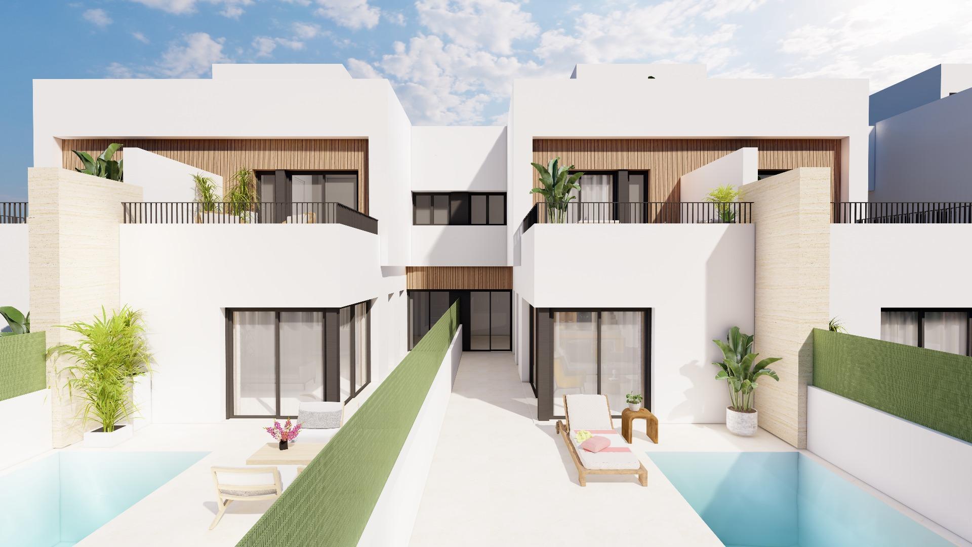 Villa obra nueva con piscina en Santiago de la Ribera | 3 Dorm.