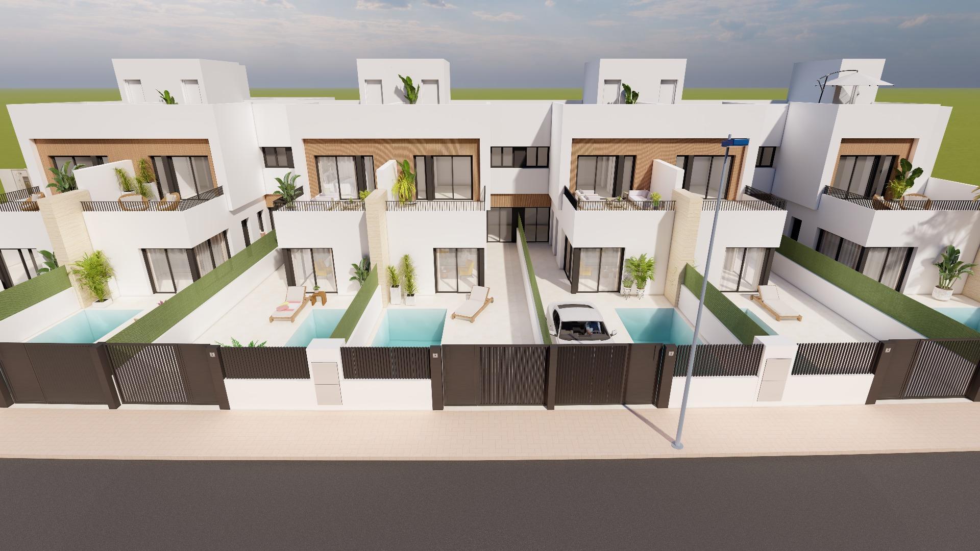 Villa obra nueva con piscina en Santiago de la Ribera | 3 Dorm.