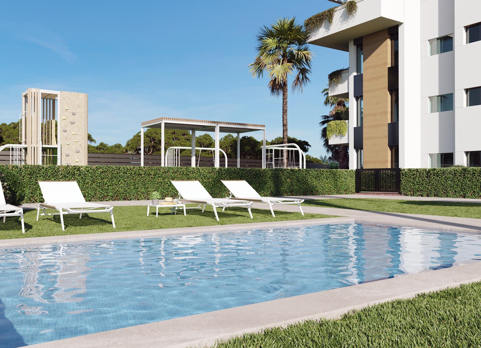 Apartamento obra nueva con piscina privada en Torre Pacheco — 2 hab.