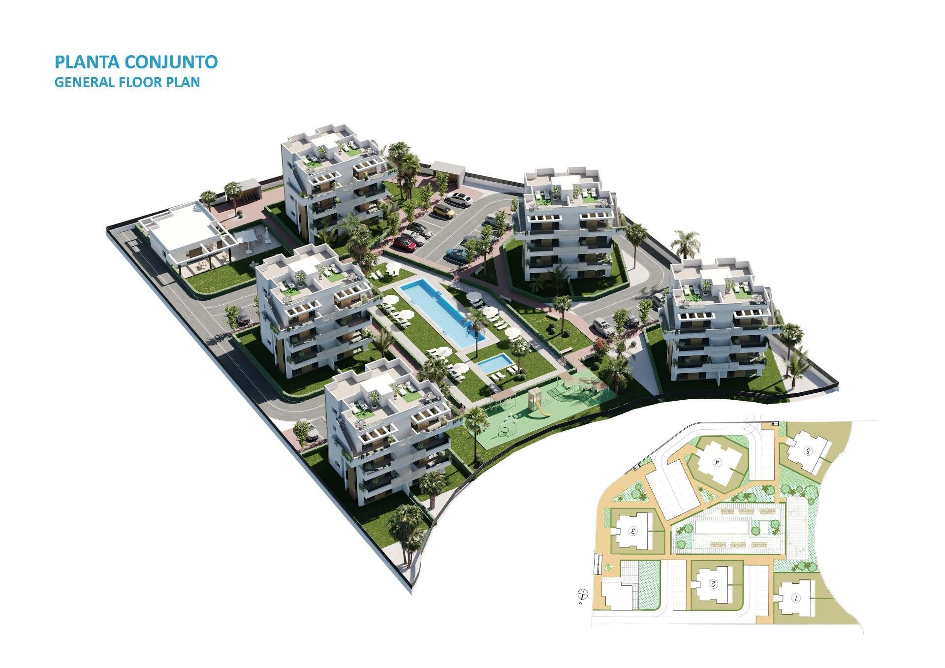 Apartamento obra nueva con piscina privada en Torre Pacheco — 2 hab.