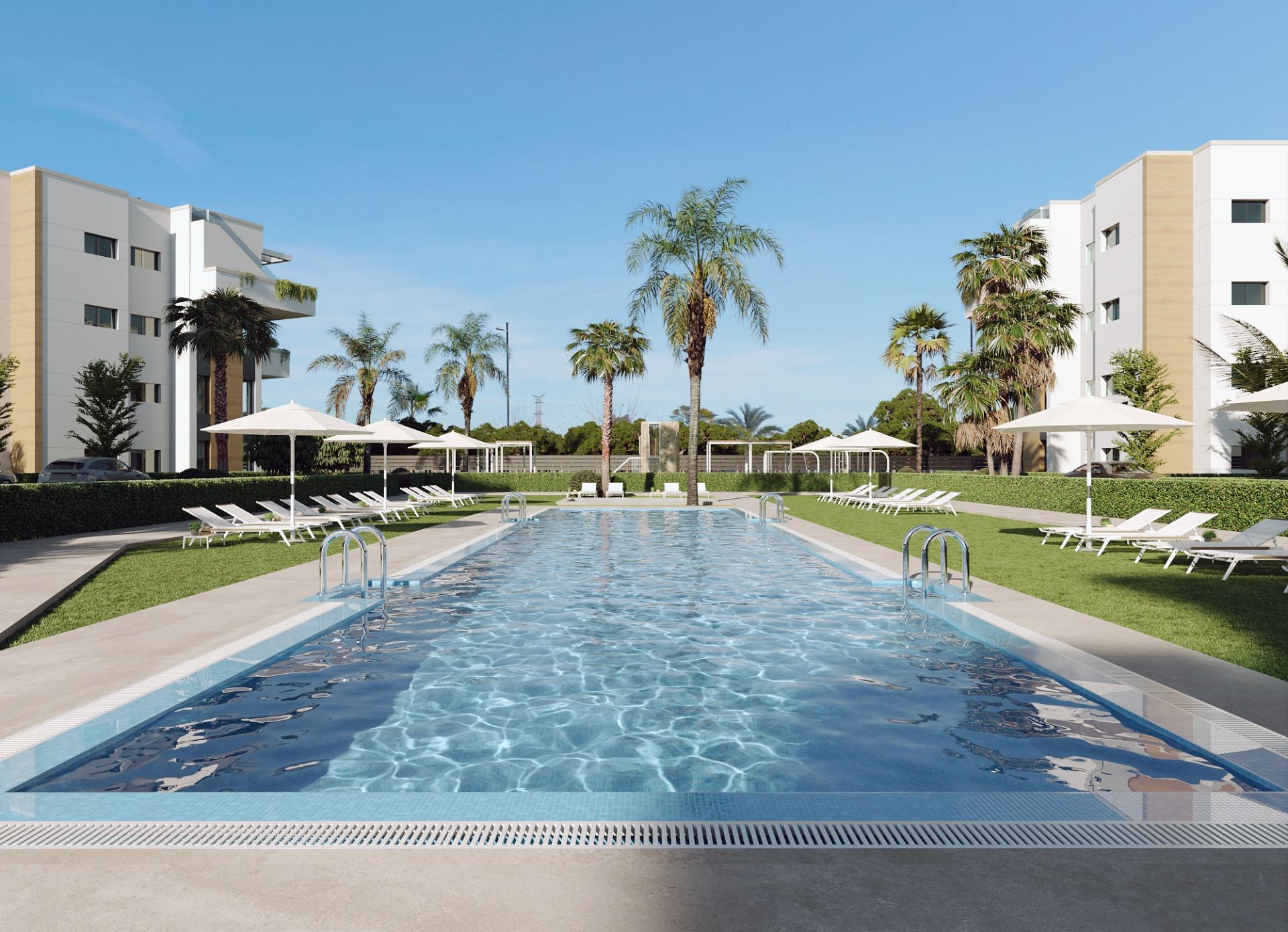Apartamento obra nueva con piscina privada en Torre Pacheco — 2 hab.