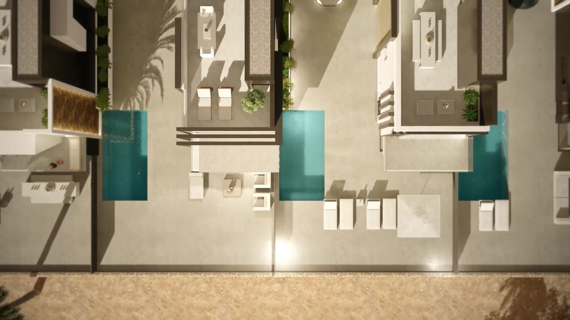 Villa Obra Nueva Primera Línea Playa Puerto de Mazarrón — Piscina y Solárium