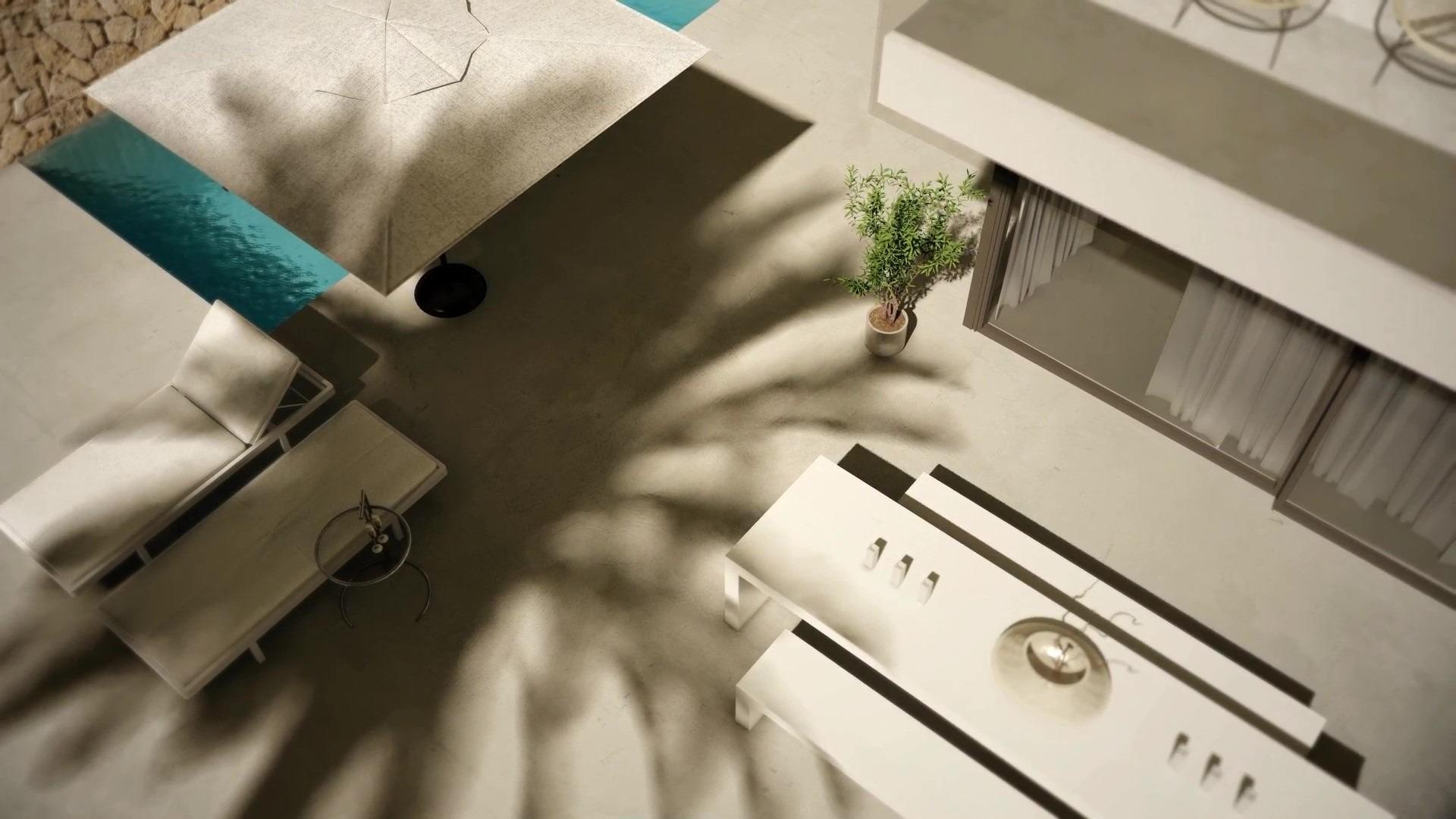 Villa Obra Nueva Primera Línea Playa Puerto de Mazarrón — Piscina y Solárium