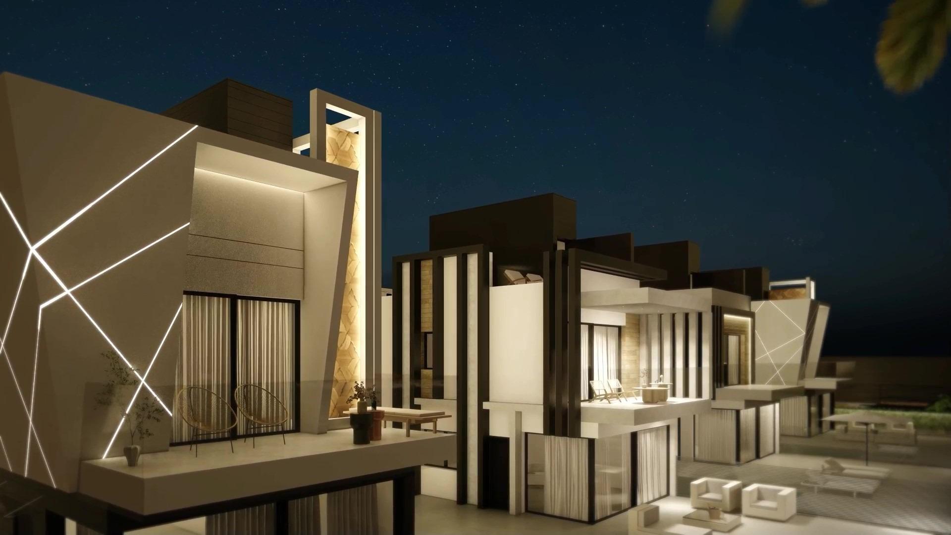 Villa Obra Nueva Primera Línea Playa Puerto de Mazarrón — Piscina y Solárium