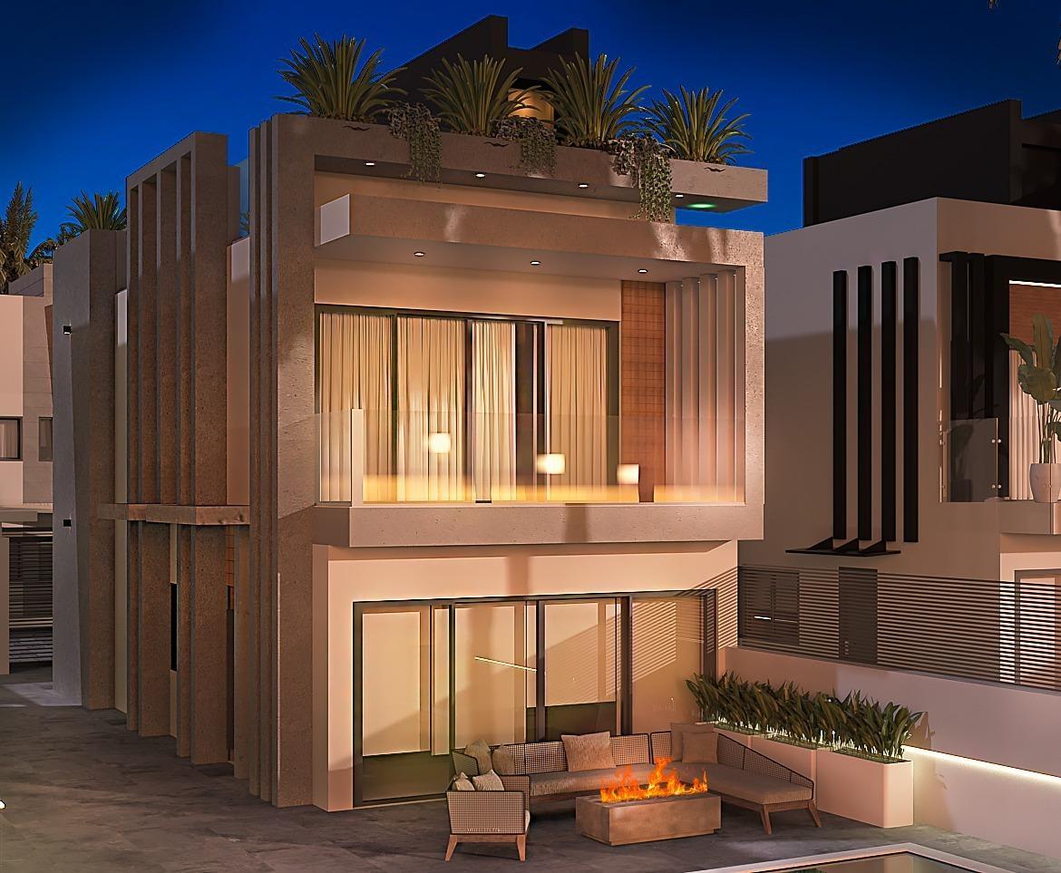 Villa Obra Nueva Primera Línea Playa Puerto de Mazarrón — Piscina y Solárium