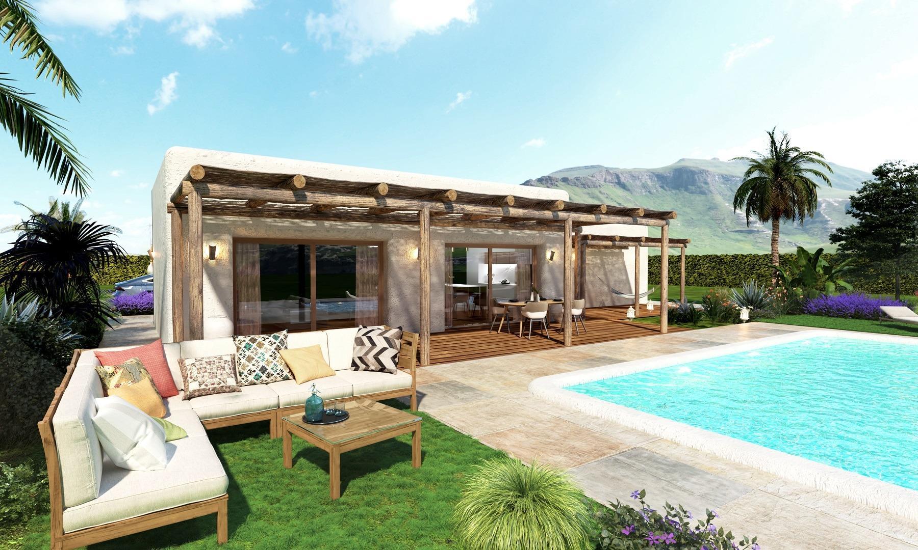 Villa Obra Nueva en Pinoso c/ Piscina Privada — 4 Dormitorios, 10000m² Parcela