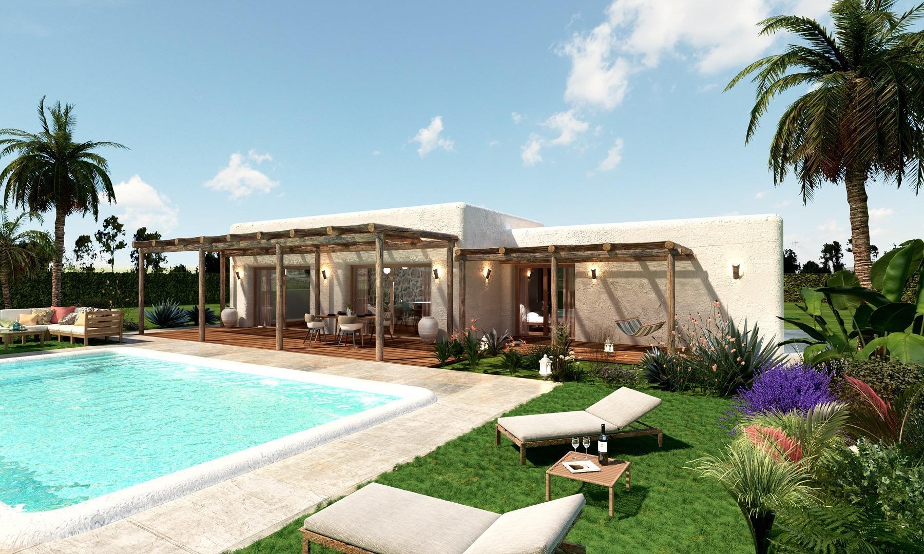 Villa Obra Nueva en Pinoso c/ Piscina Privada — 4 Dormitorios, 10000m² Parcela