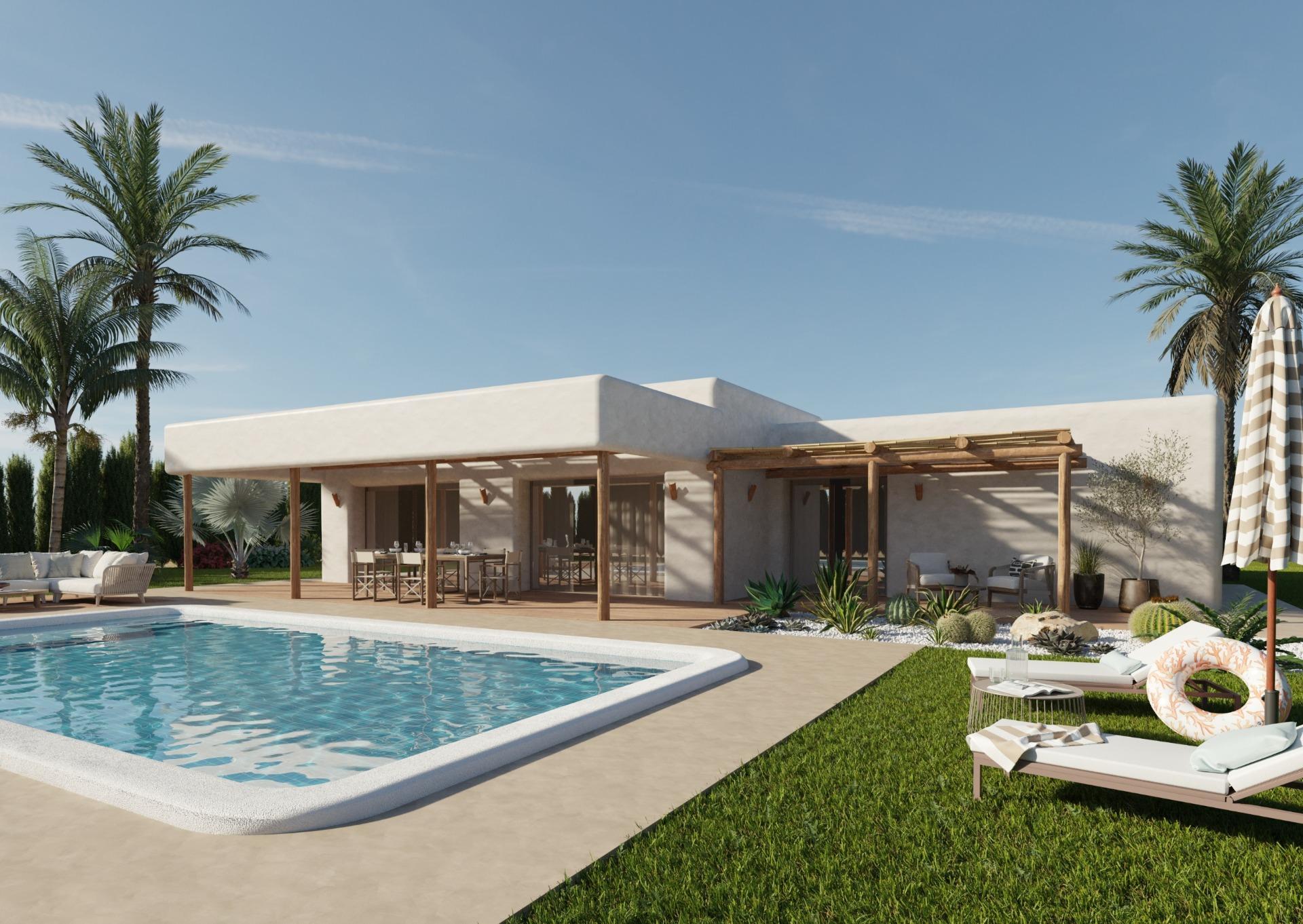 Villa Obra Nueva en Pinoso c/ Piscina Privada — 4 Dormitorios, 10000m² Parcela