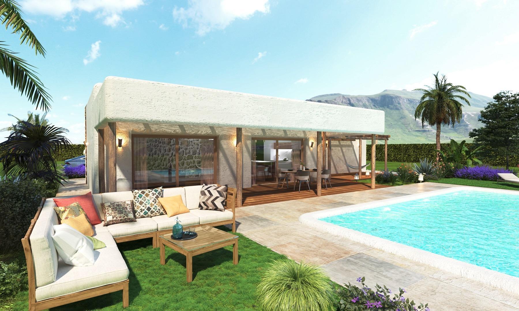 Villa Obra Nueva en Pinoso c/ Piscina Privada — 4 Dormitorios, 10000m² Parcela