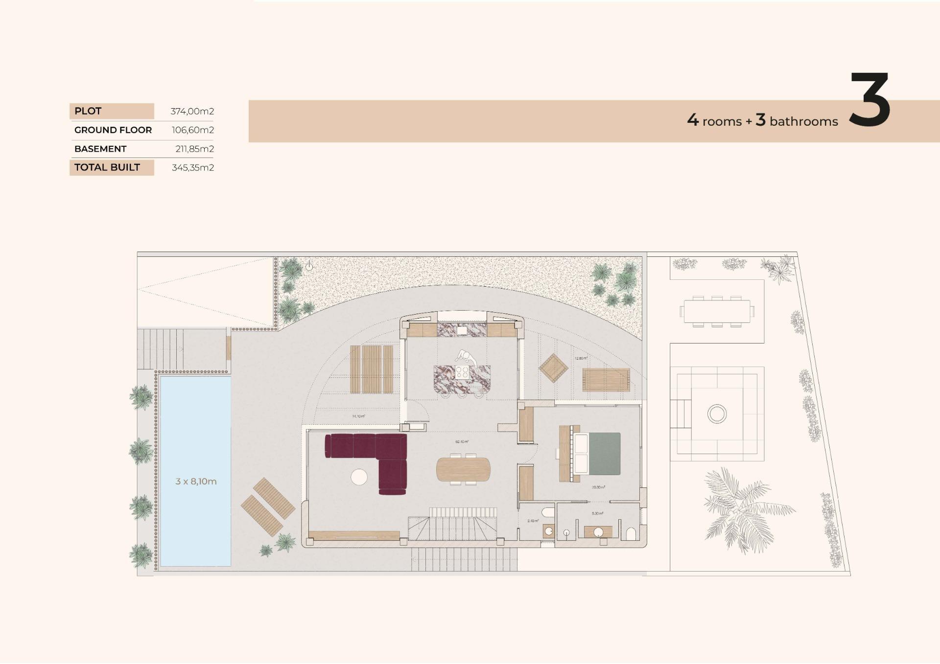 Villa de obra nueva con piscina privada en La Finca Golf, Algorfa — 4 dormitorios