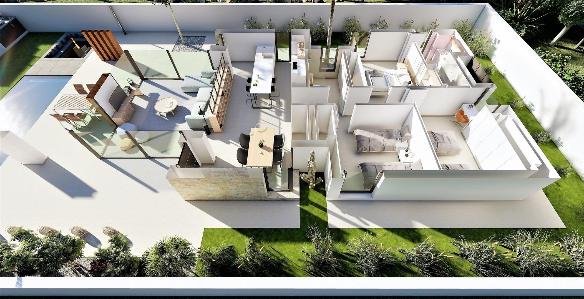 Villa obra nueva en San Fulgencio con piscina privada — 3 hab