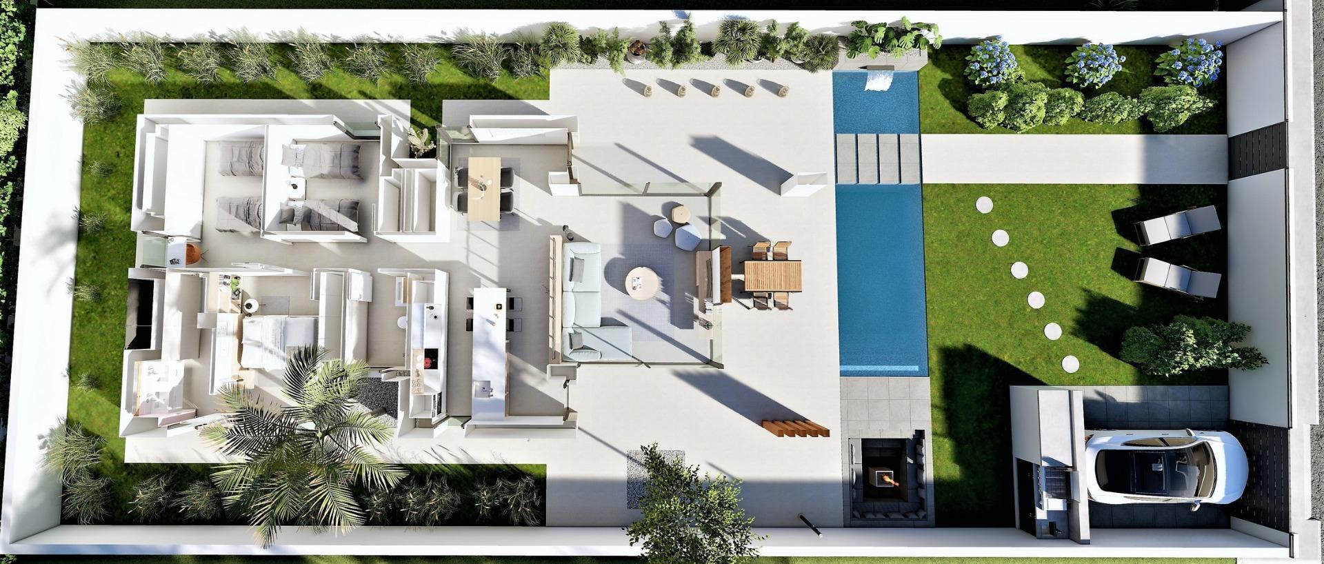 Villa obra nueva en San Fulgencio con piscina privada — 3 hab