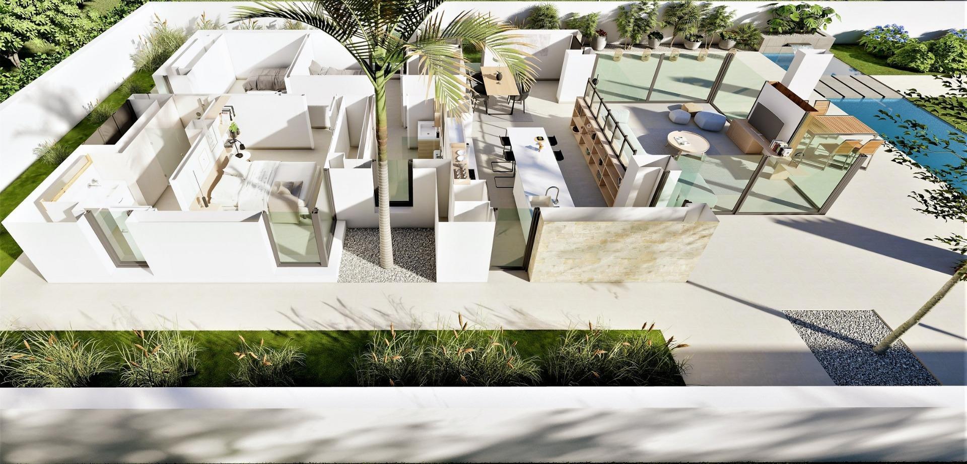 Villa obra nueva en San Fulgencio con piscina privada — 3 hab