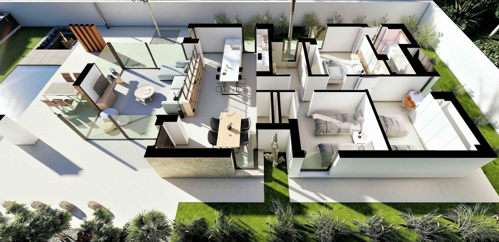 Villa obra nueva en San Fulgencio con piscina privada — 3 hab
