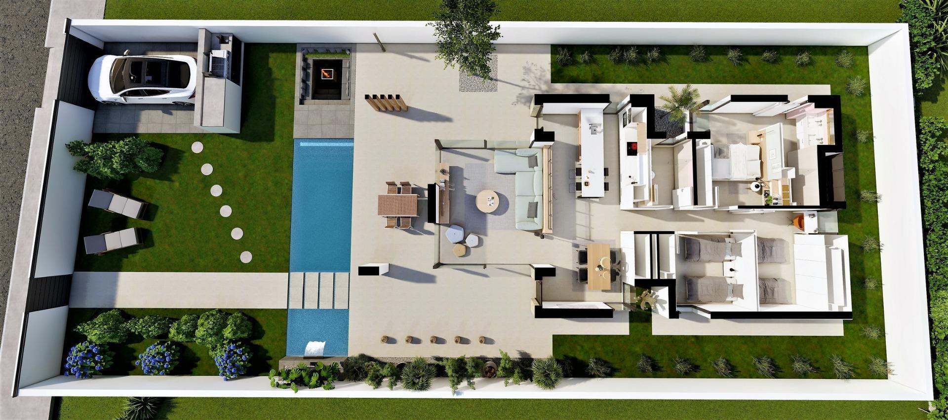 Villa obra nueva en San Fulgencio con piscina privada — 3 hab