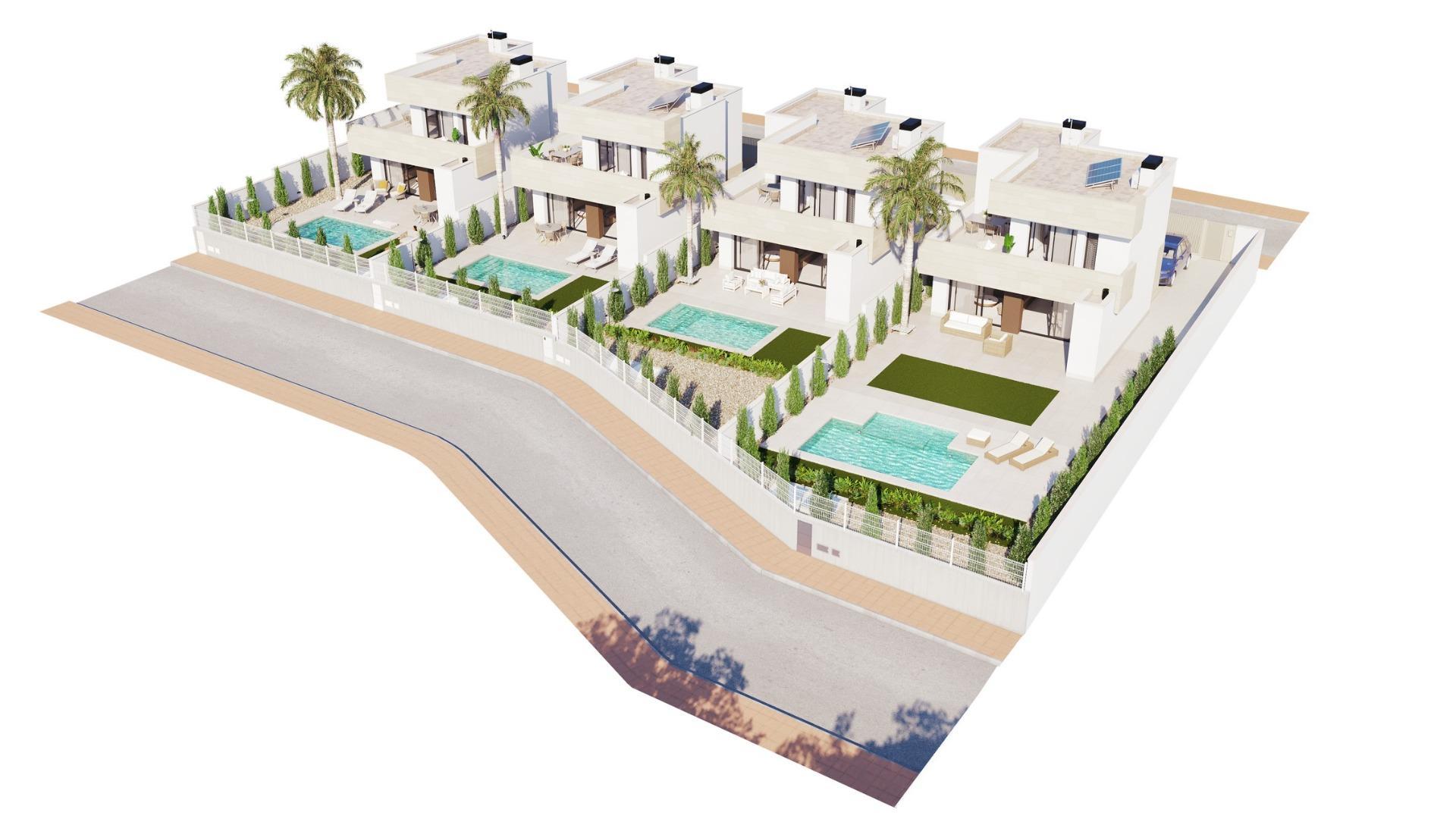 Villa obra nueva con piscina privada en San Javier — 3 dorm.