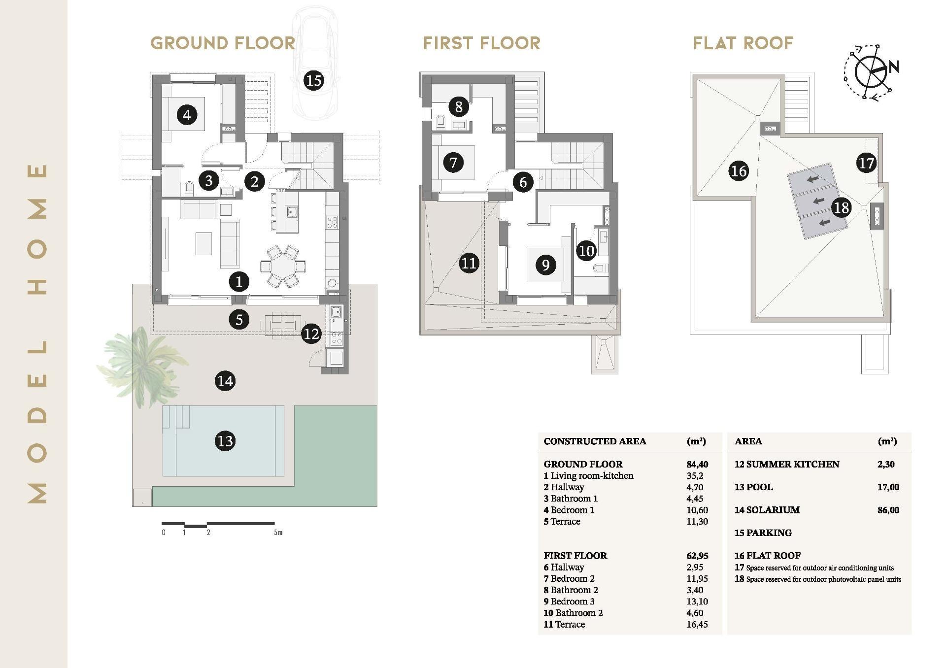 Villa obra nueva con piscina privada en San Javier — 3 dorm.