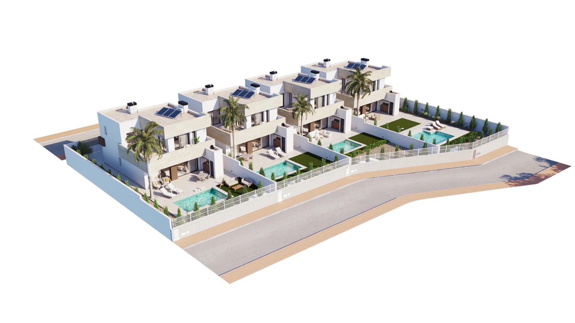 Villa obra nueva con piscina privada en San Javier — 3 dorm.