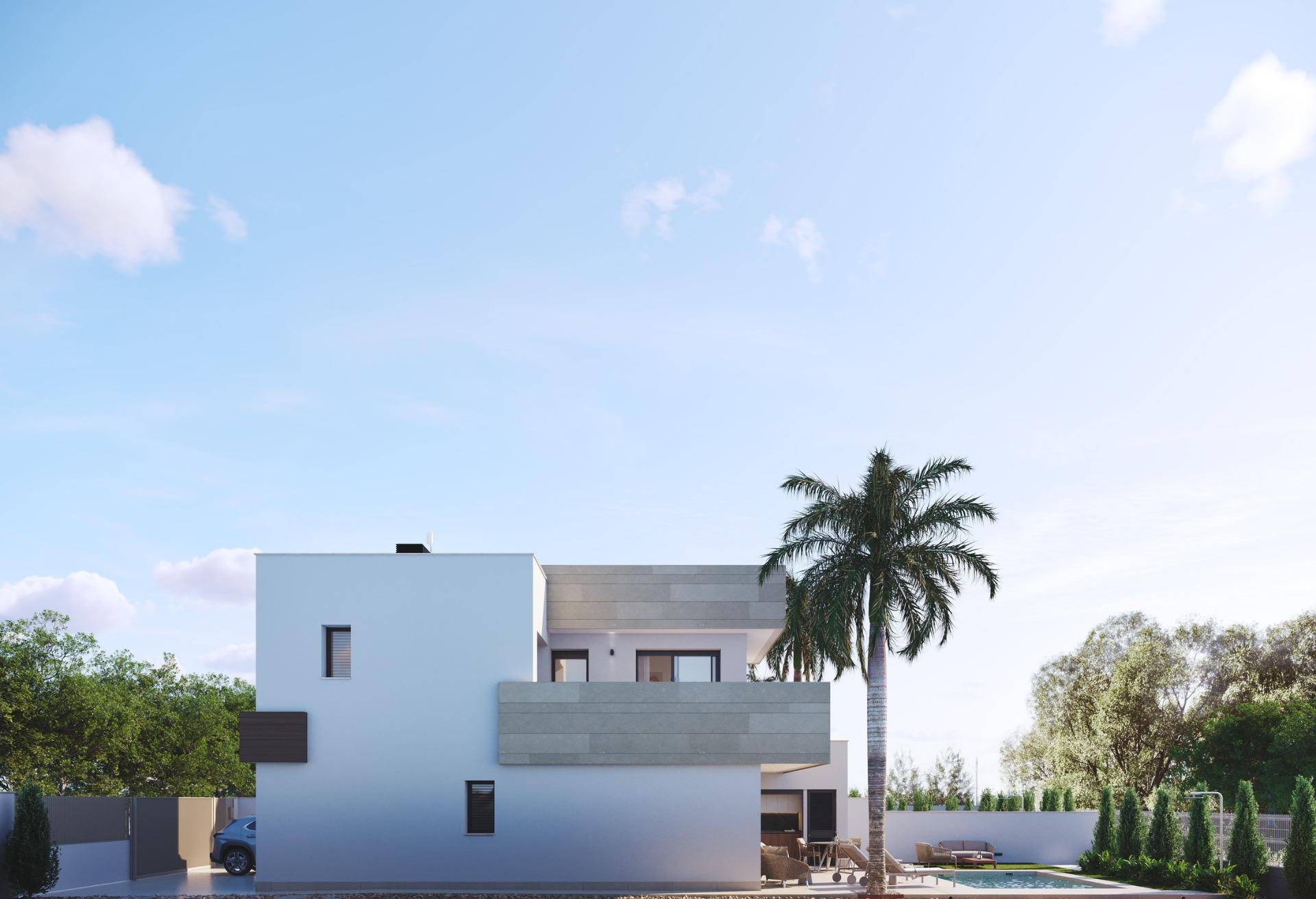 Villa obra nueva con piscina privada en San Javier — 3 dorm.
