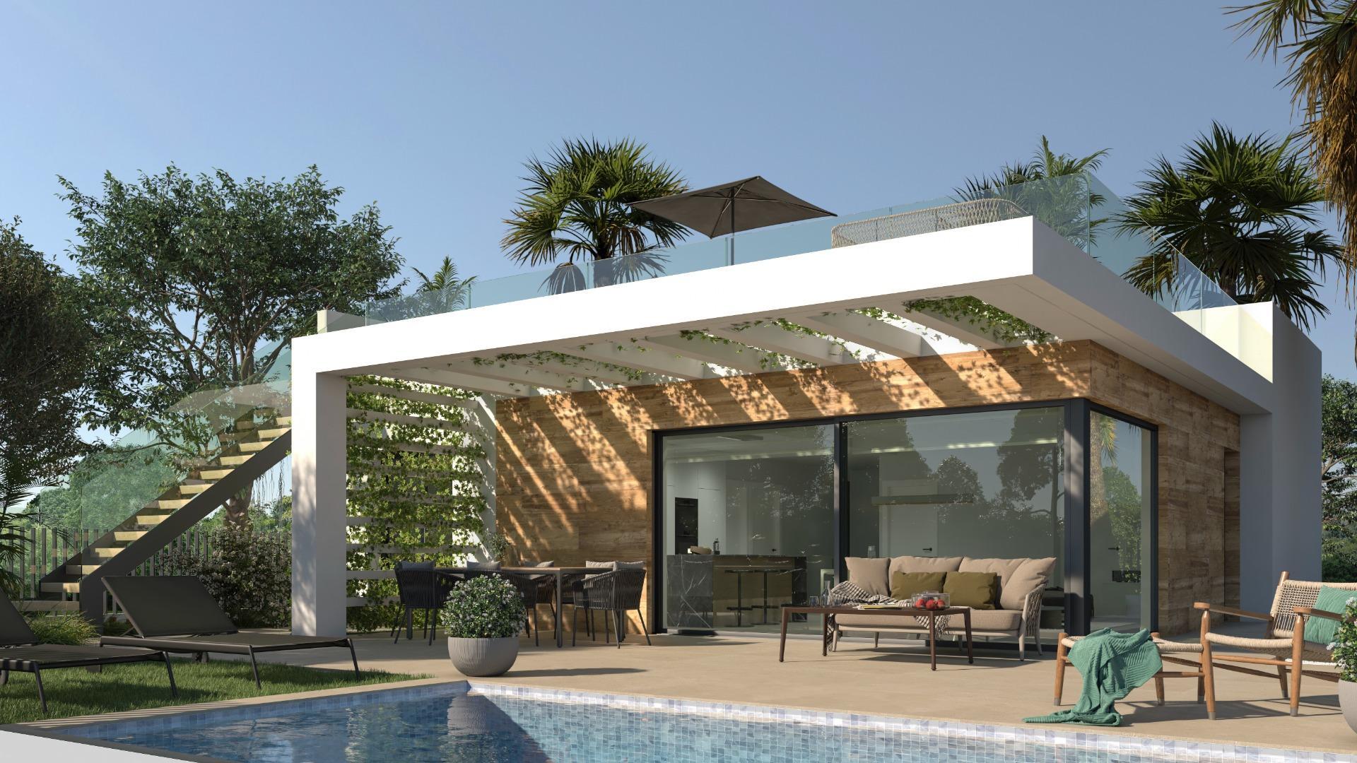 Villa Obra Nueva con Piscina Privada en Los Alcázares — Golf La Serena