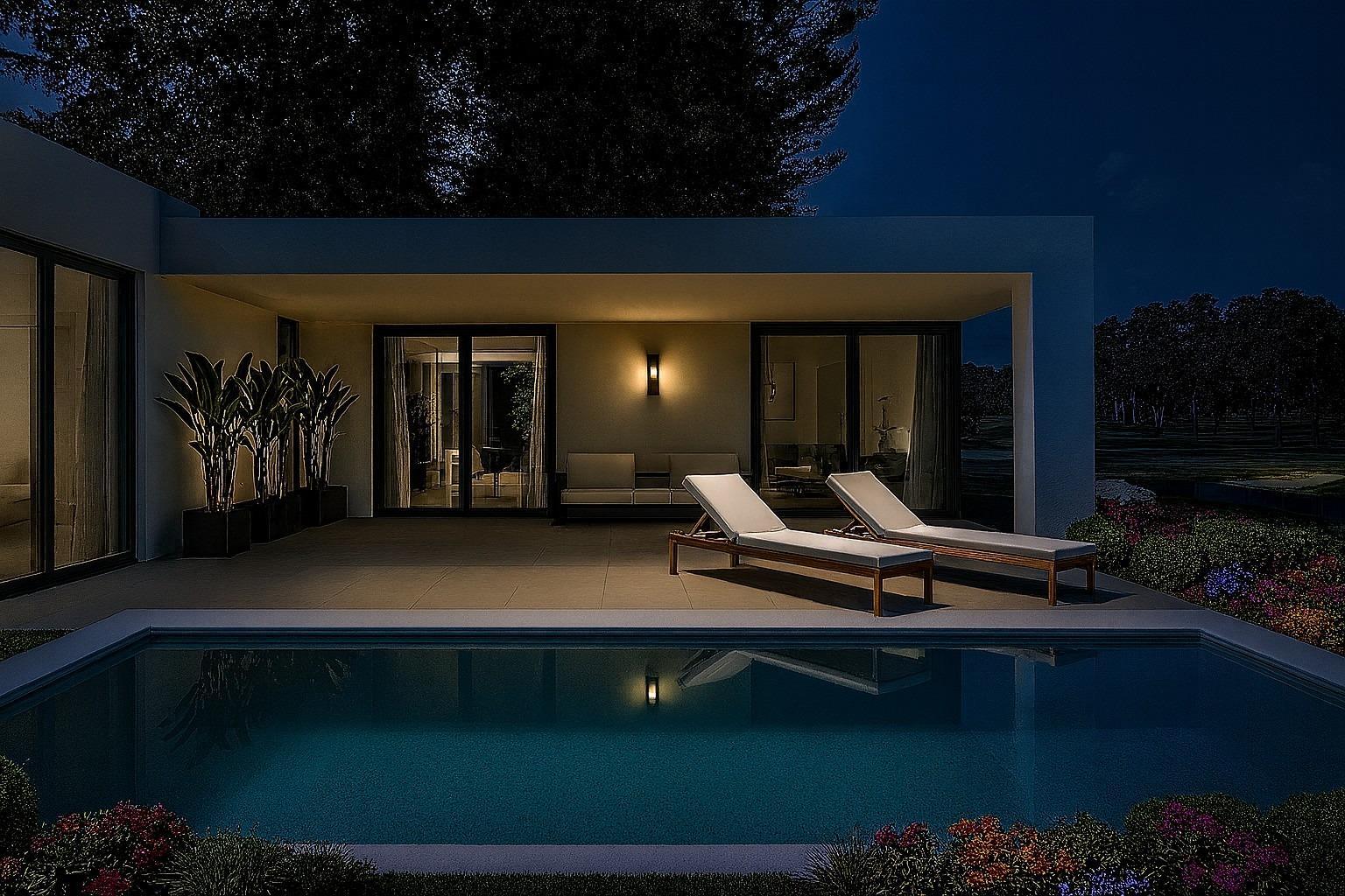 Villa obra nueva con piscina privada en Hondón de las Nieves — 3 dorm