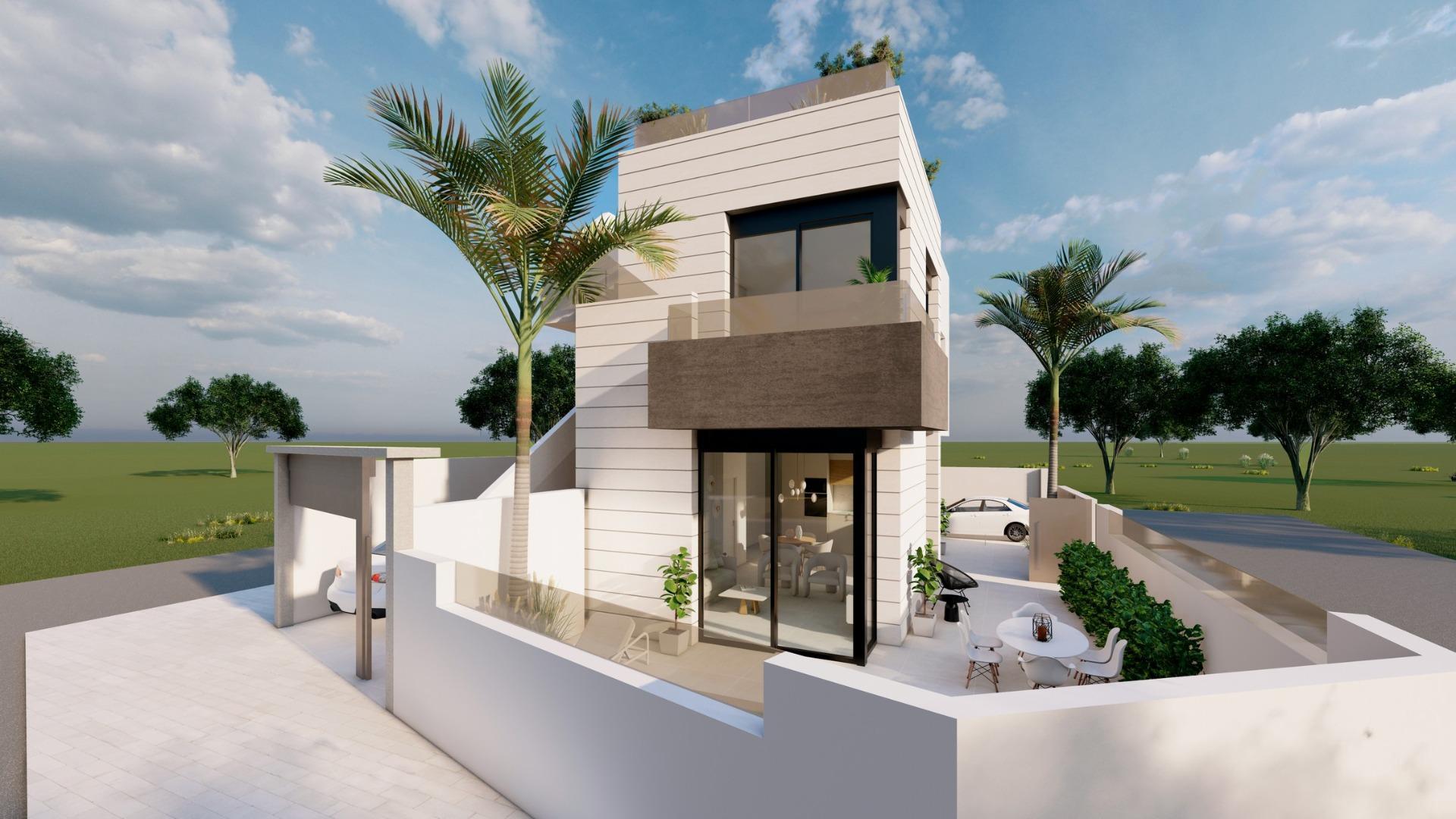 Chalet obra nueva con piscina privada en Pilar de la Horadada — ¡Tu hogar mediterráneo!