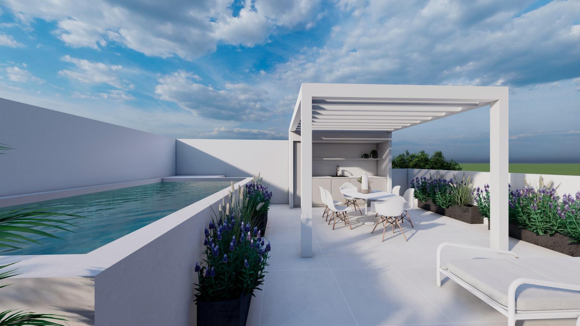 Chalet obra nueva con piscina privada en Pilar de la Horadada — ¡Tu hogar mediterráneo!