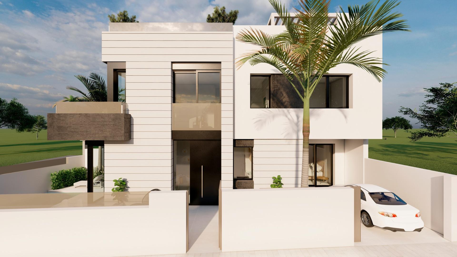 Chalet obra nueva con piscina privada en Pilar de la Horadada — ¡Tu hogar mediterráneo!