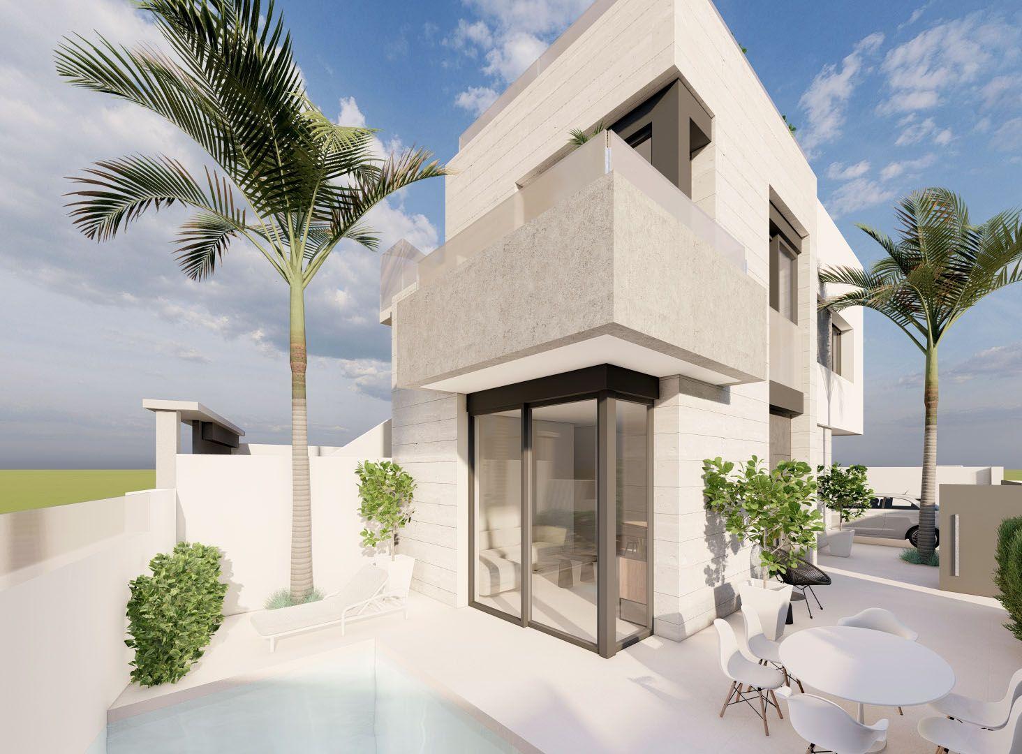 Chalet obra nueva con piscina privada en Pilar de la Horadada — ¡Tu hogar mediterráneo!
