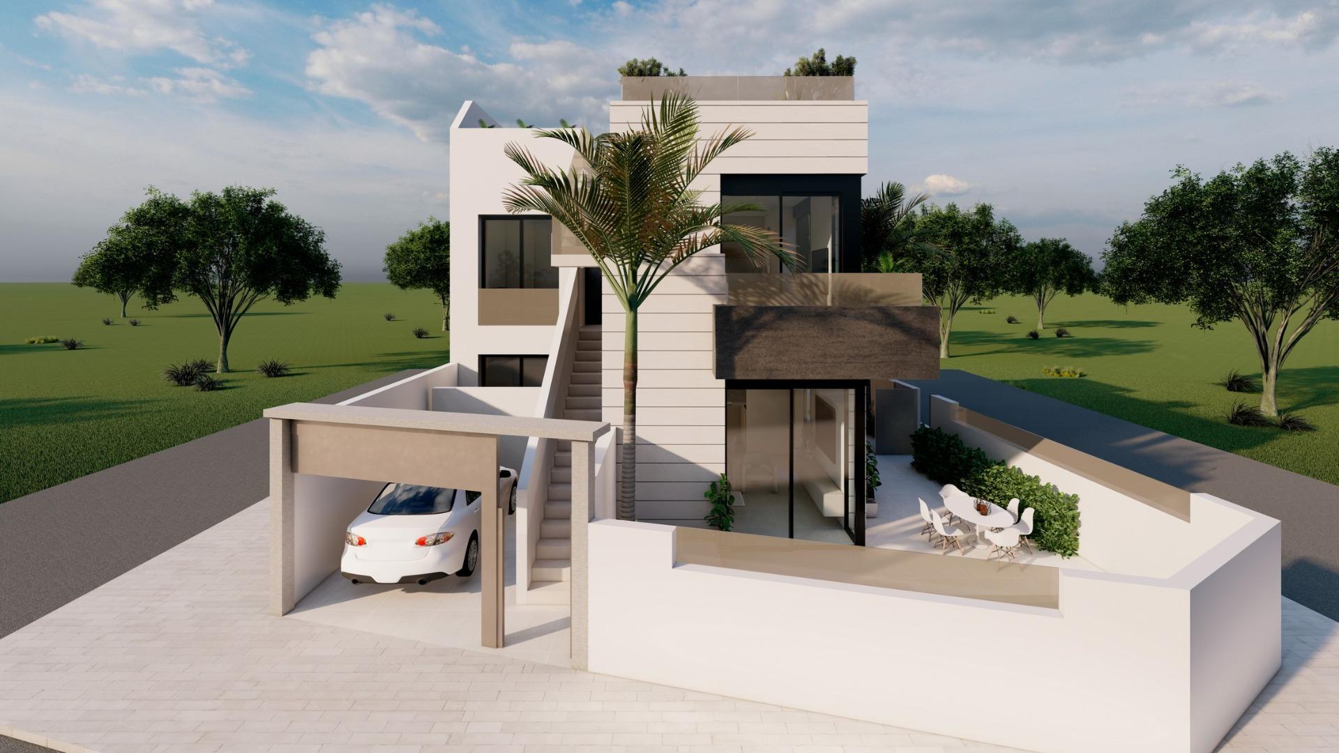Chalet obra nueva con piscina privada en Pilar de la Horadada — ¡Tu hogar mediterráneo!