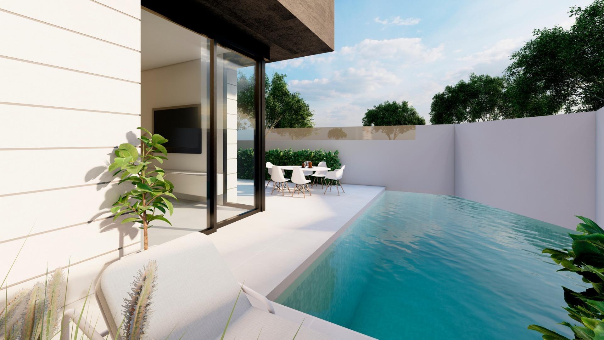 Chalet obra nueva con piscina privada en Pilar de la Horadada — ¡Tu hogar mediterráneo!