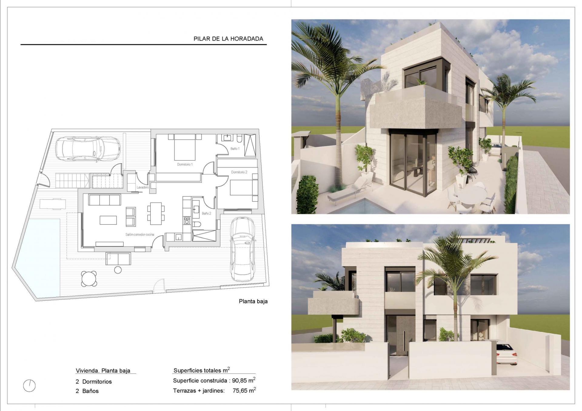 Chalet obra nueva con piscina privada en Pilar de la Horadada — ¡Tu hogar mediterráneo!