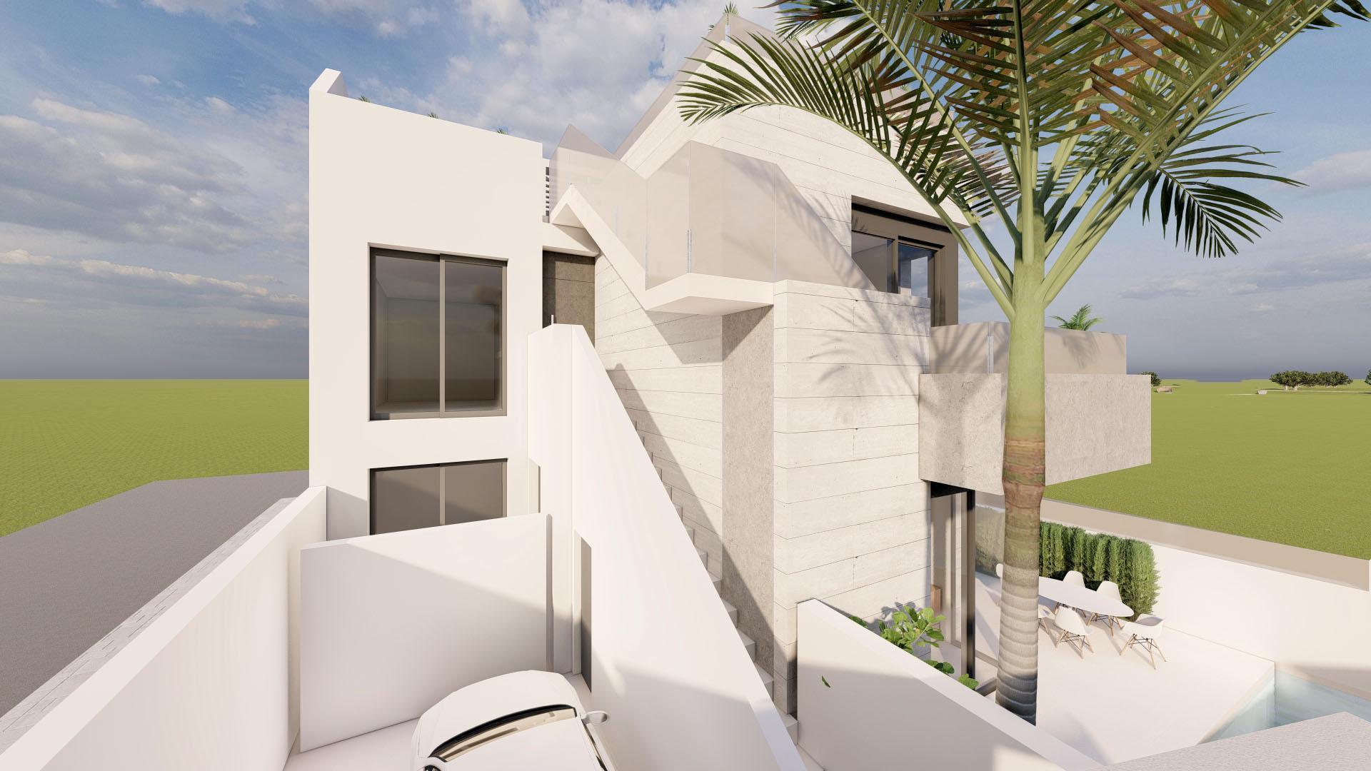 Bungalow Obra Nueva con Piscina Privada en Pilar de La Horadada — 2 Dorm.