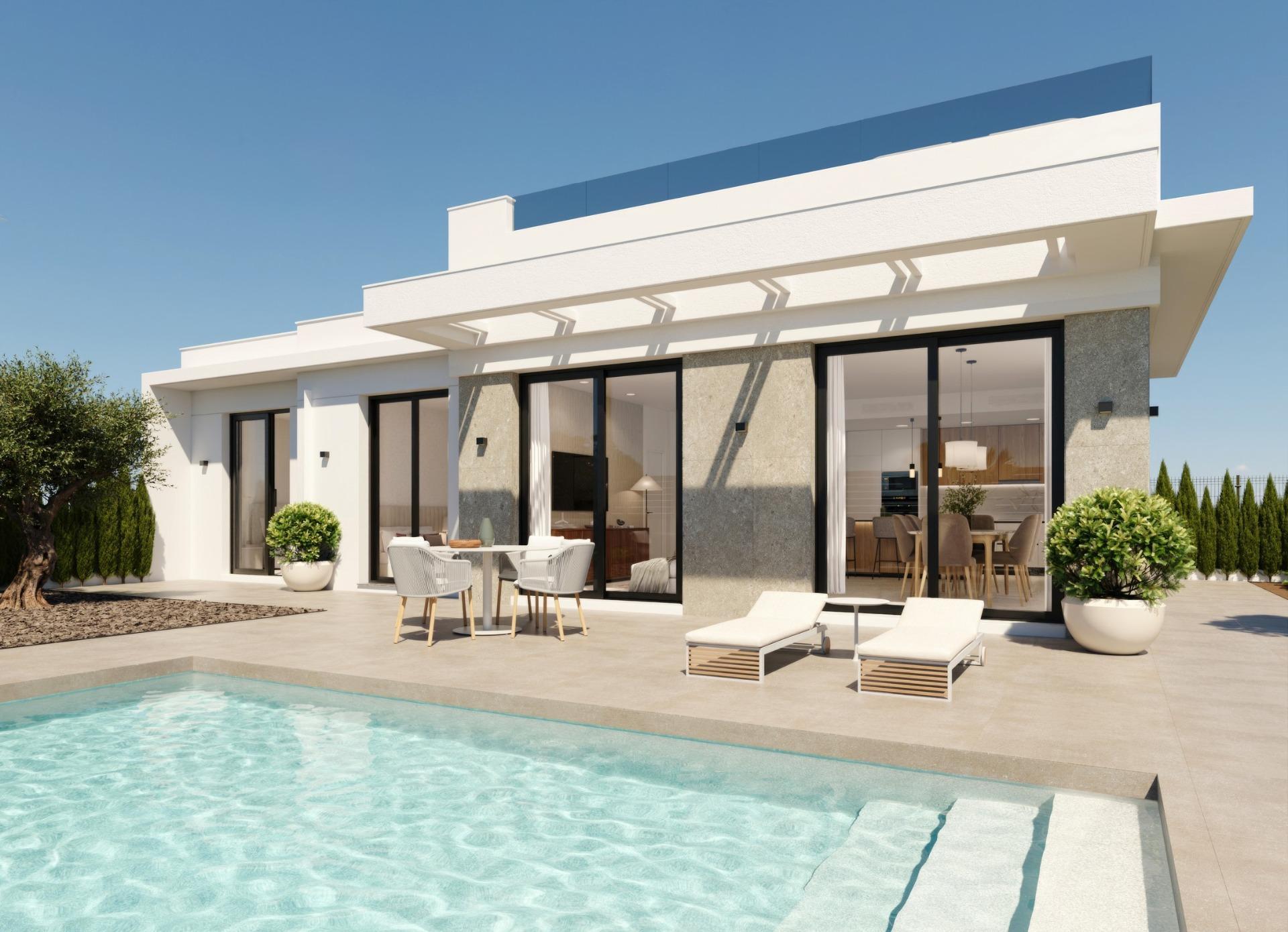 Villa Obra Nueva en Fuente Álamo (Murcia) con Piscina Privada — 3 Dorm