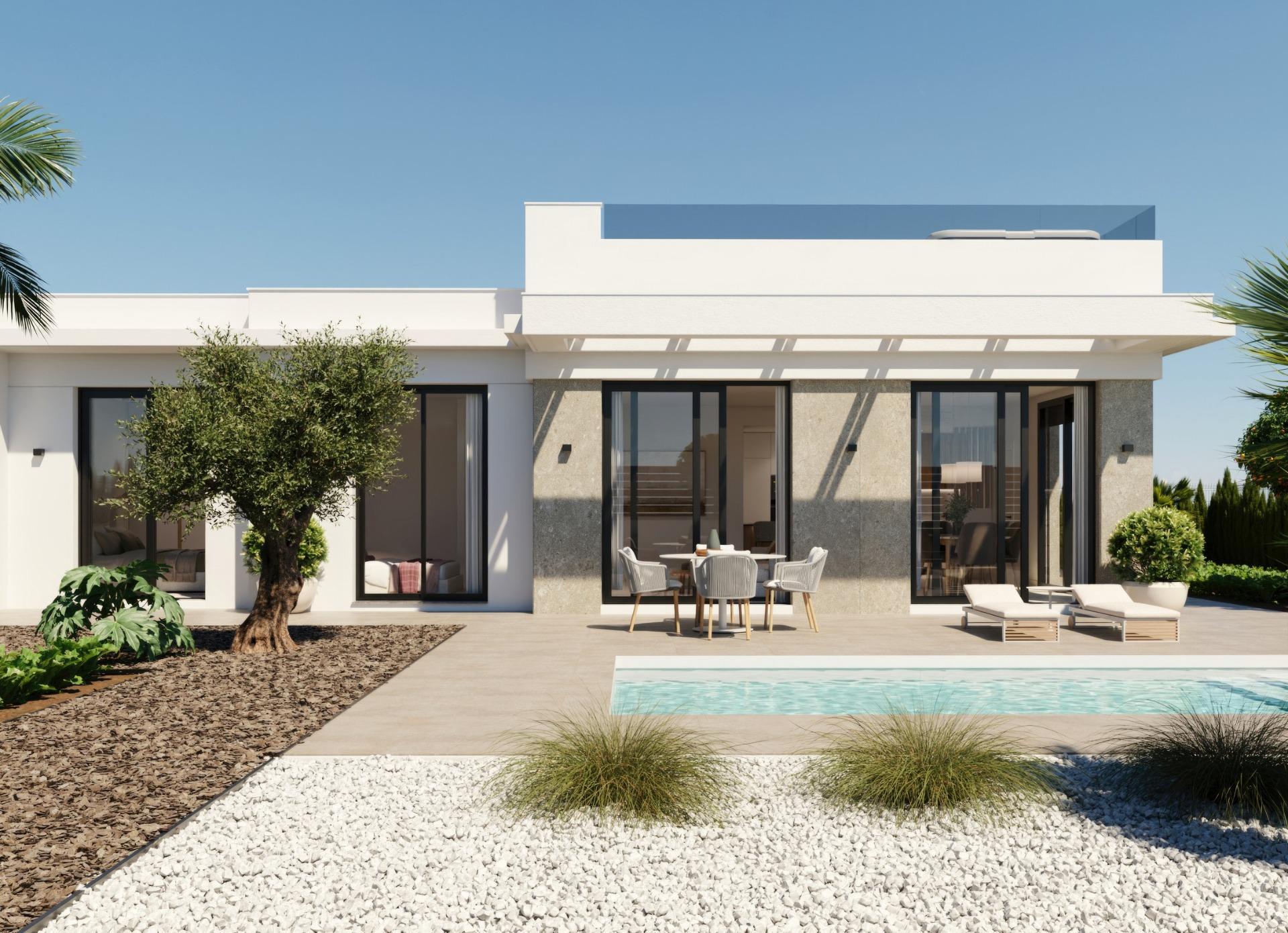 Villa Obra Nueva en Fuente Álamo (Murcia) con Piscina Privada — 3 Dorm