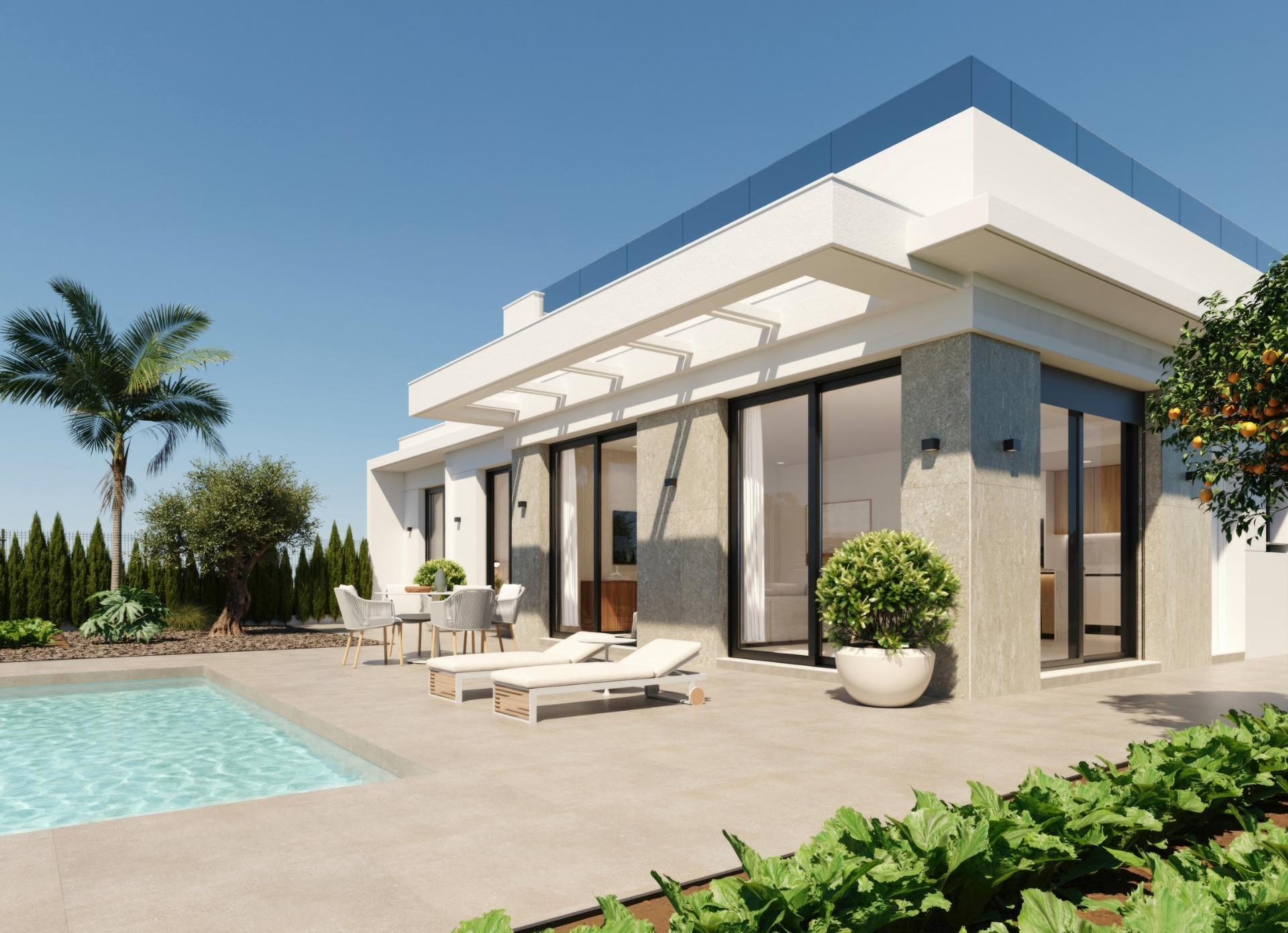 Villa Obra Nueva en Fuente Álamo (Murcia) con Piscina Privada — 3 Dorm