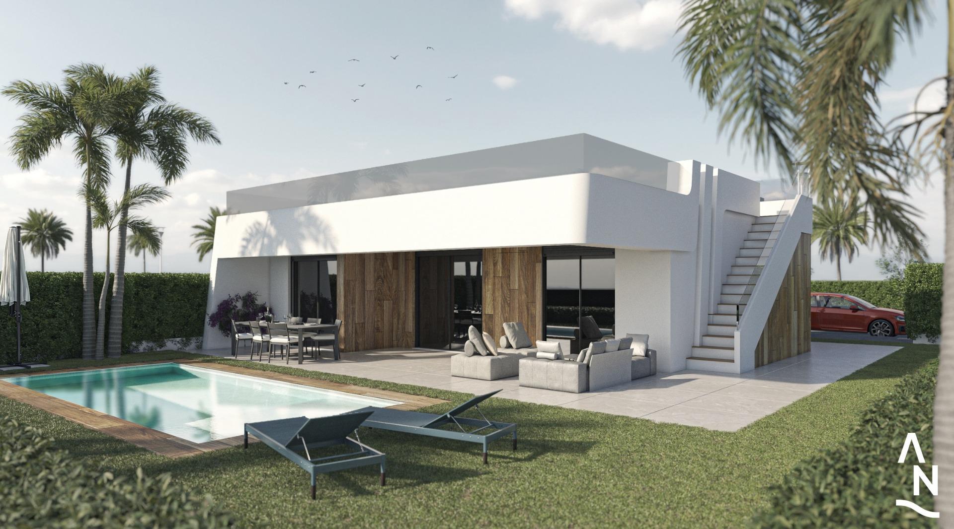 Villa Nueva con Piscina Privada en Alhama de Murcia — 3 Dorm.
