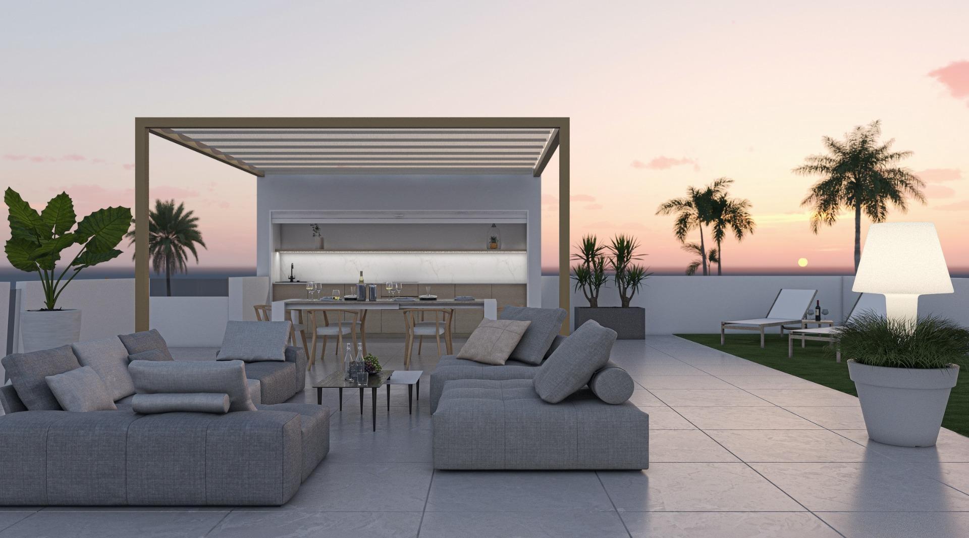Villa obra nueva con piscina privada en Alhama De Murcia — 3 hab.