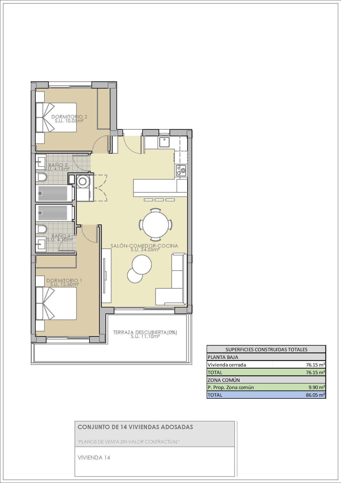 Obra Nueva en Rojales: Chalet 2 Dormitorios c/ Terraza y Solárium
